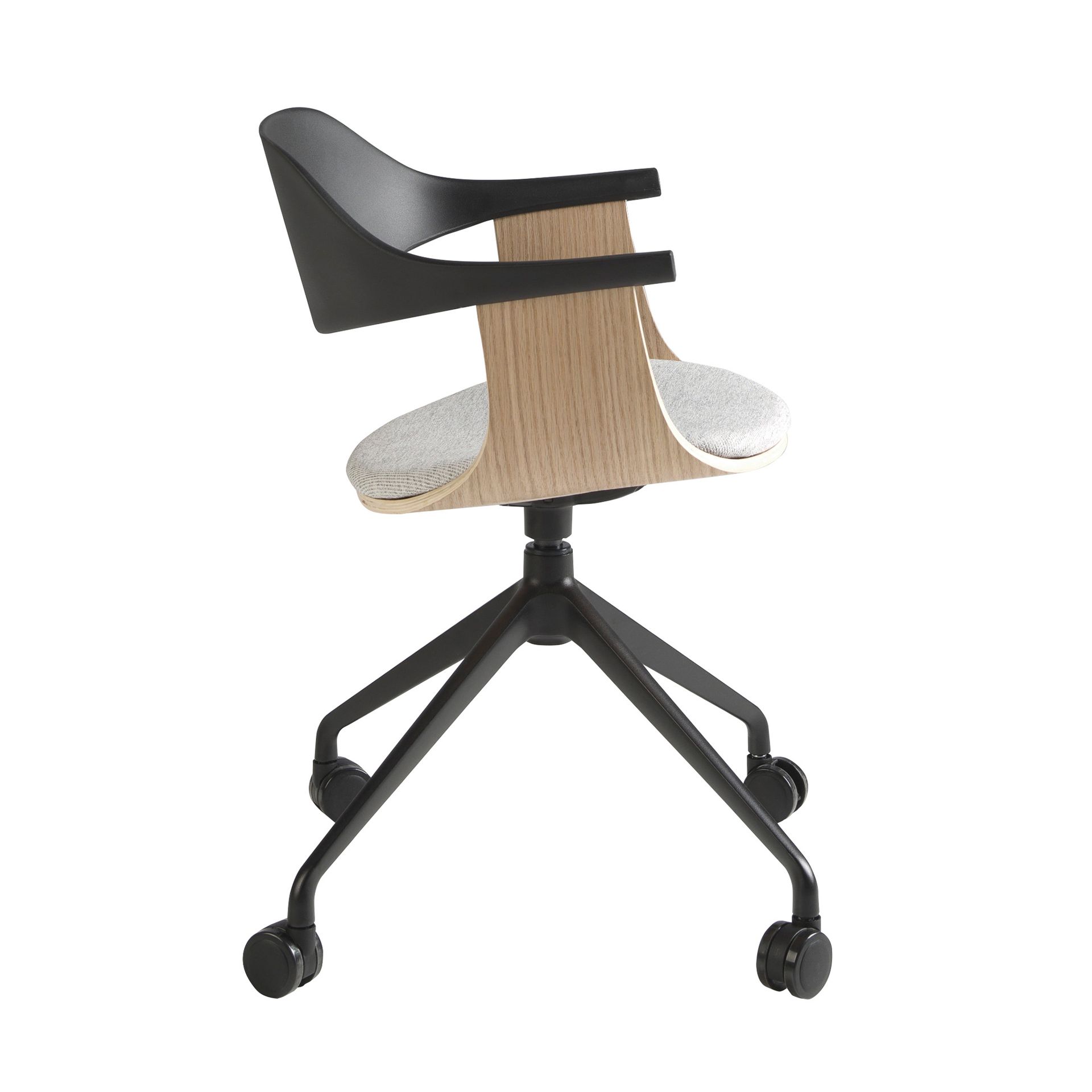 Office chair swivel oak veneer grey