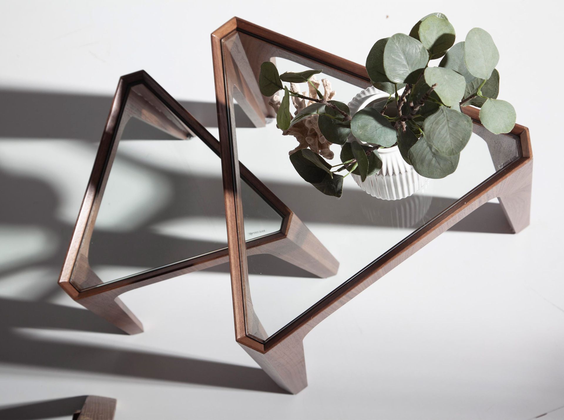 Side table glass brown