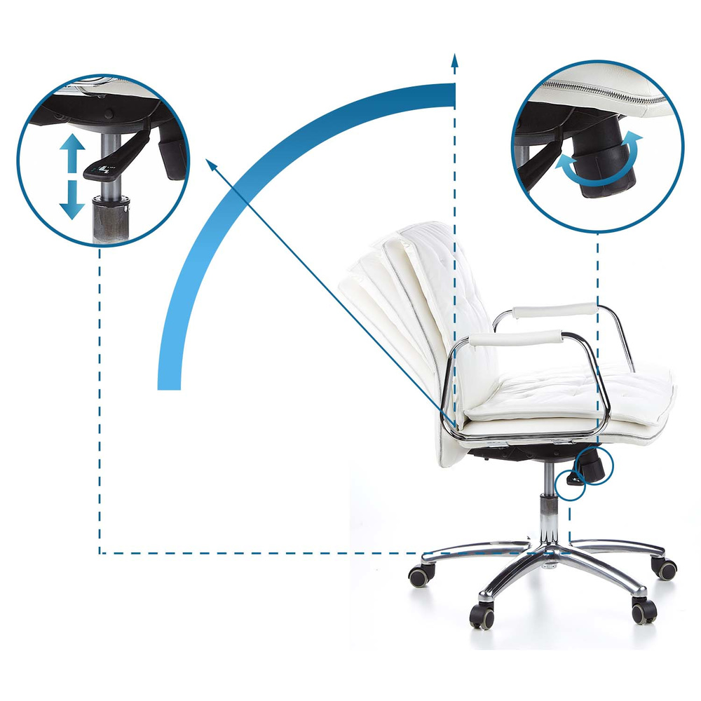VILLA 10 Office Chair Leather White
