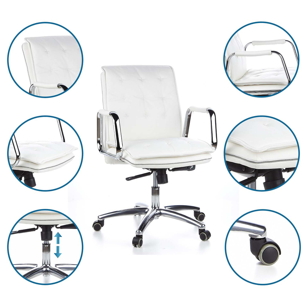 VILLA 10 Office Chair Leather White