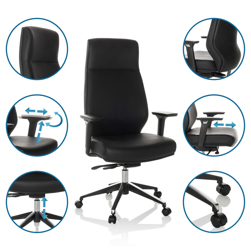 VITORO ECO Swivel Office Chair with Casters Faux Leather Black