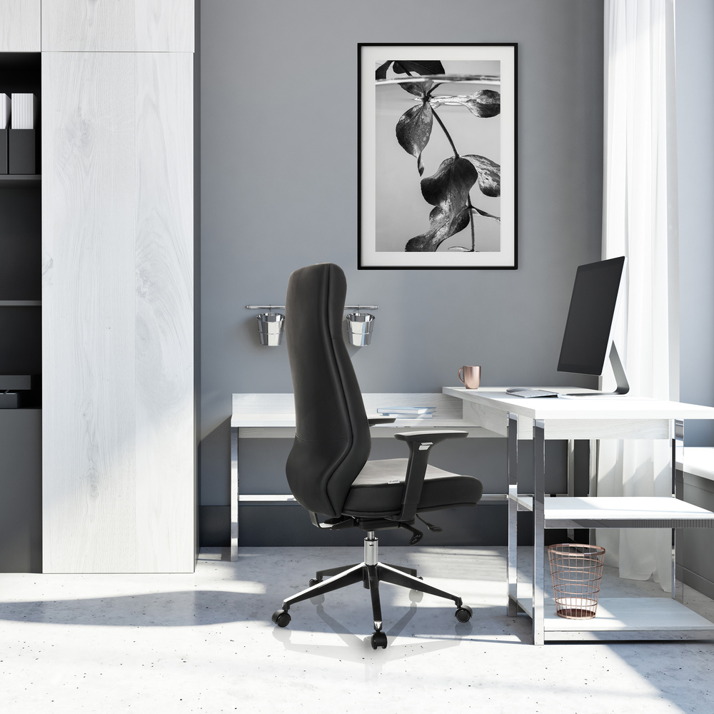 VITORO ECO Swivel Office Chair with Casters Faux Leather Black