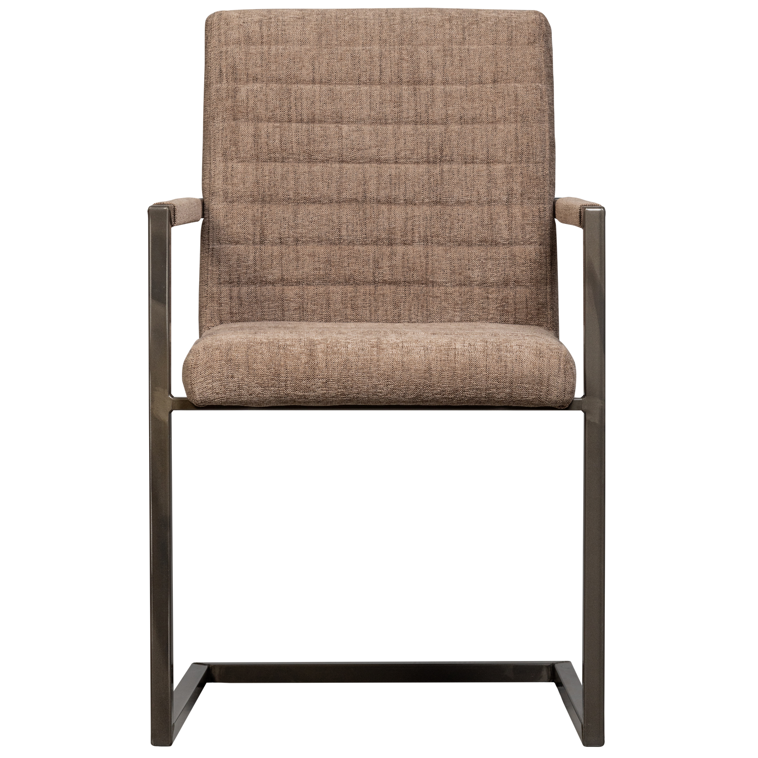 2x Oak Dining Chair Textile Brown