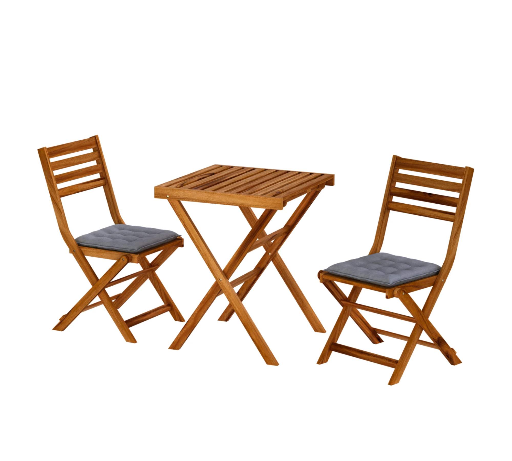 4x Sitzkissen für Gartenstuhl Grau