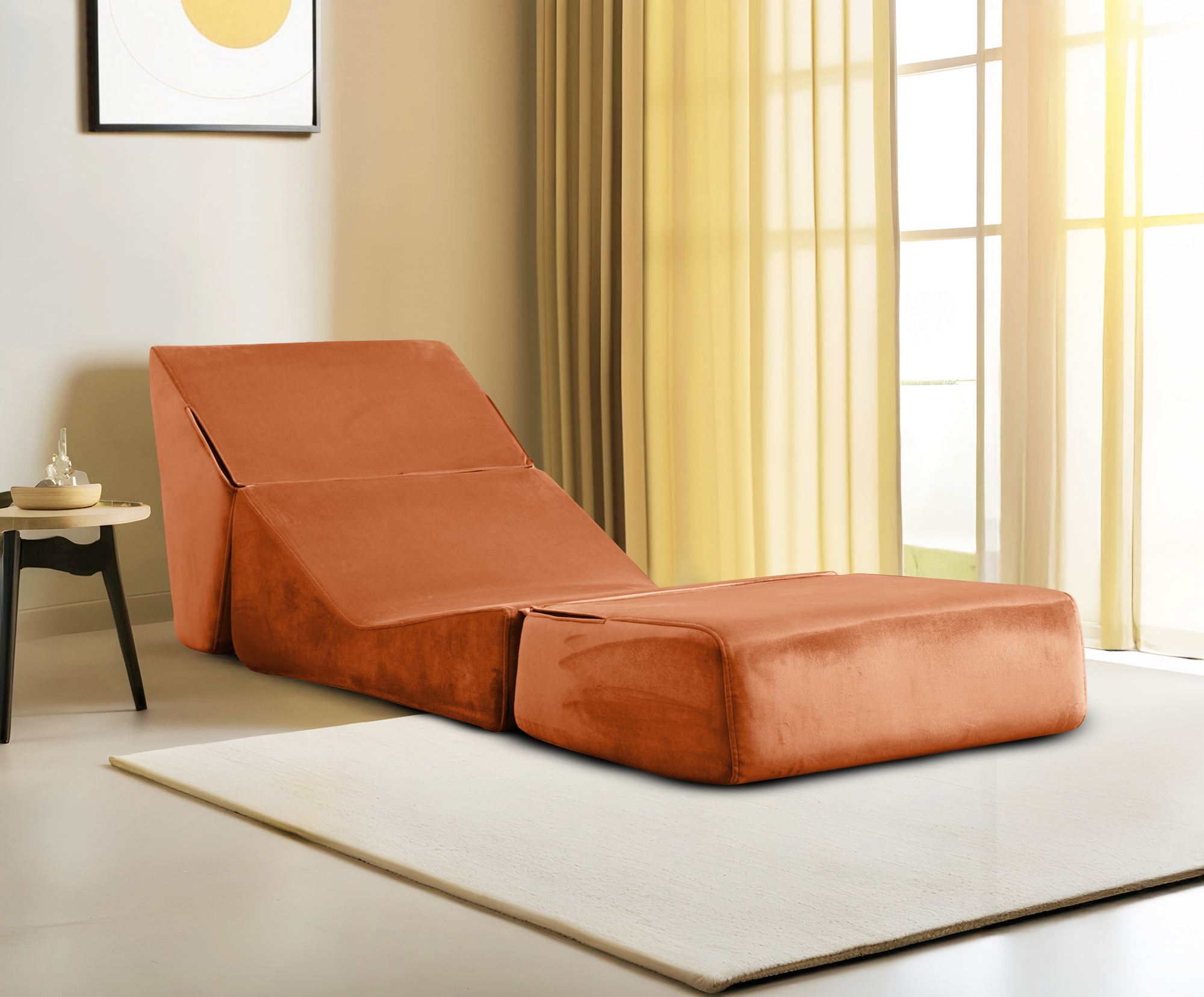 Origami armchair Chaise lounge Convertible Orange
