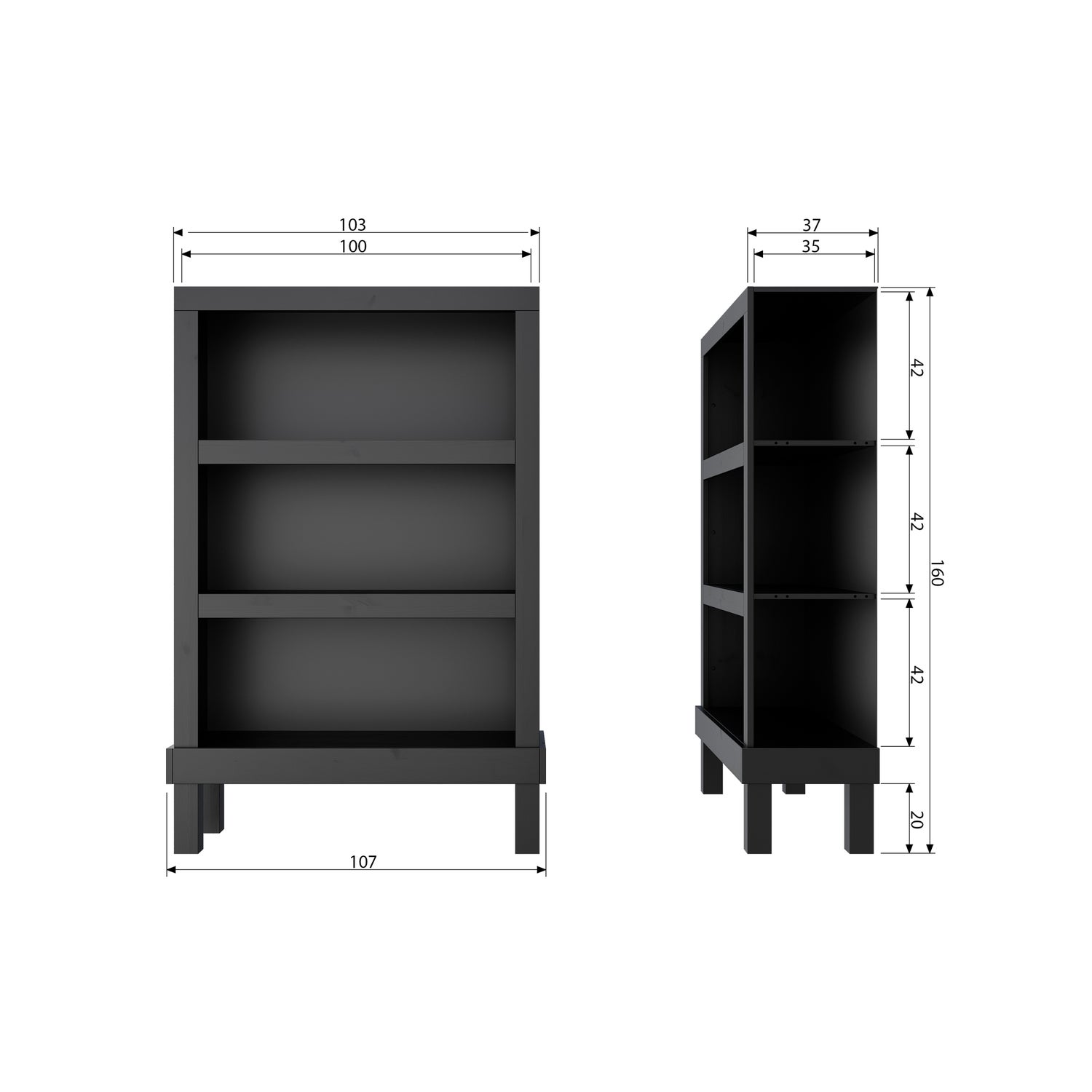Bonk Cabinet Wood Black
