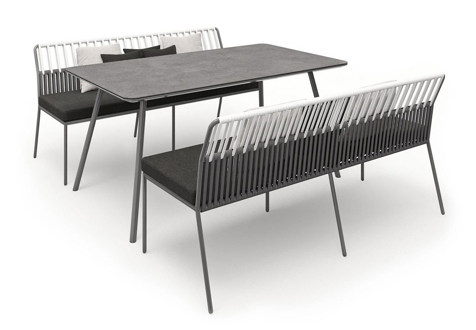 Urban Dining Set Aluminium String-Flex Anthracite