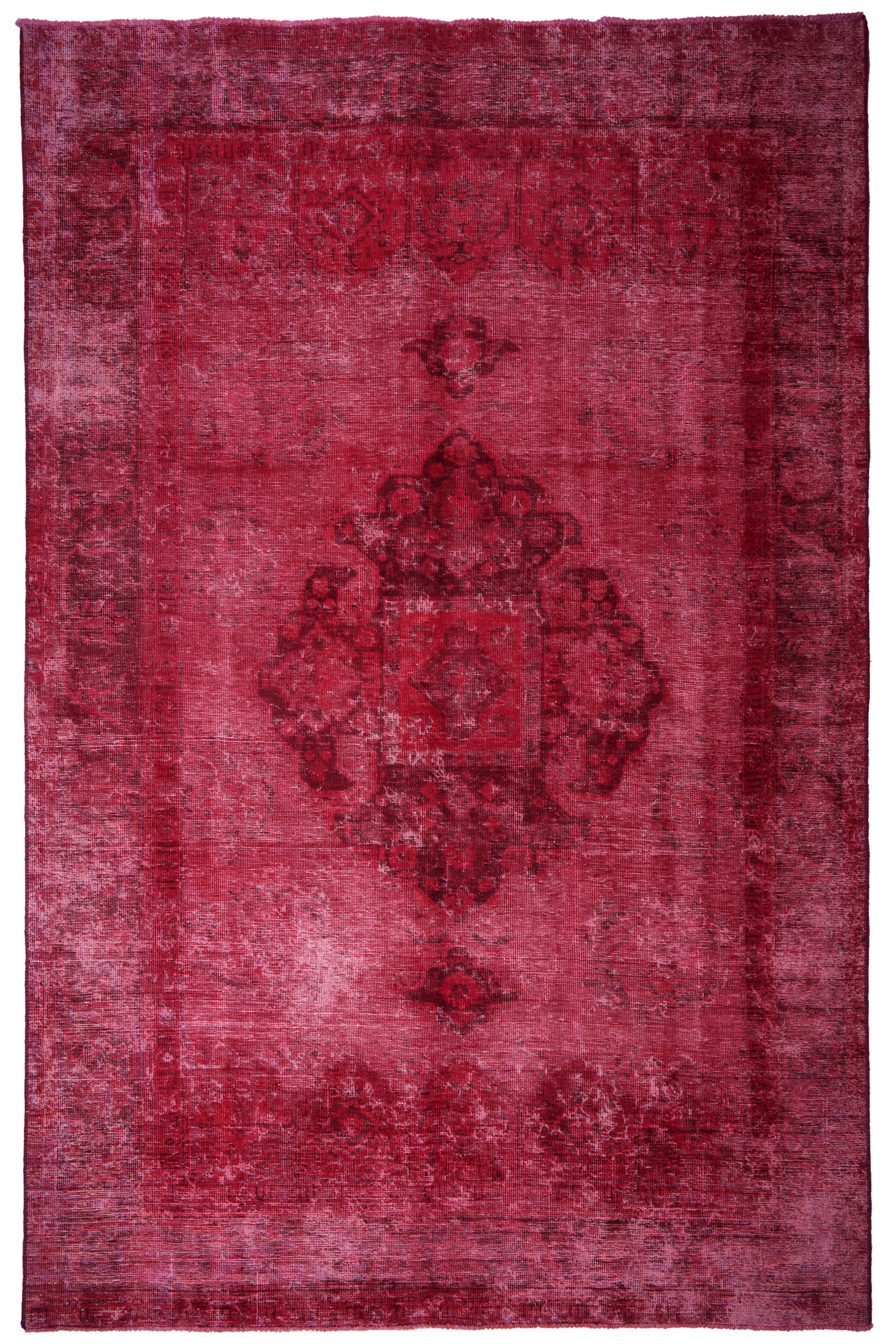 Tappeto vintage rosa scuro