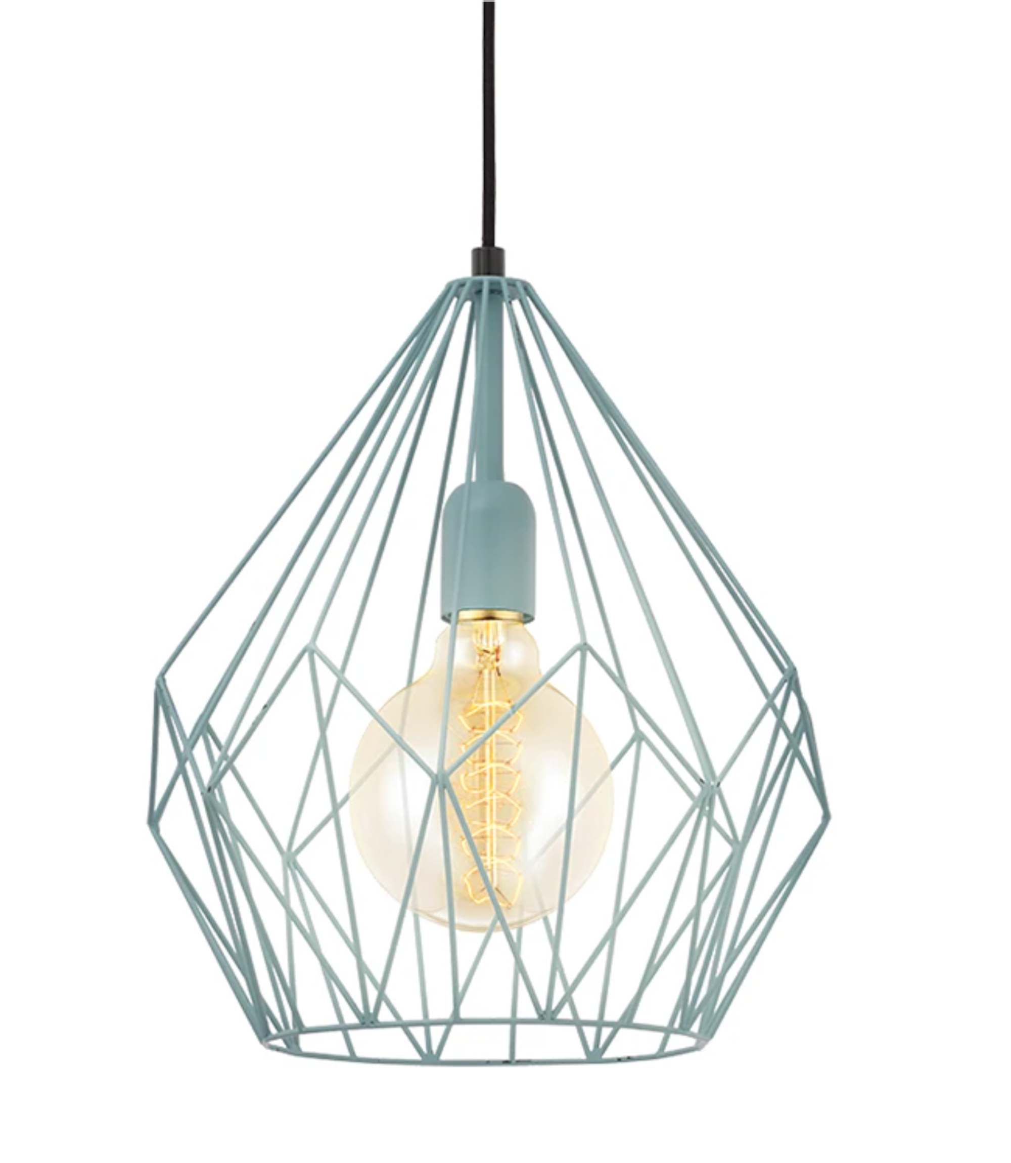 Pendant light Carlton II Steel 1-light Baby blue