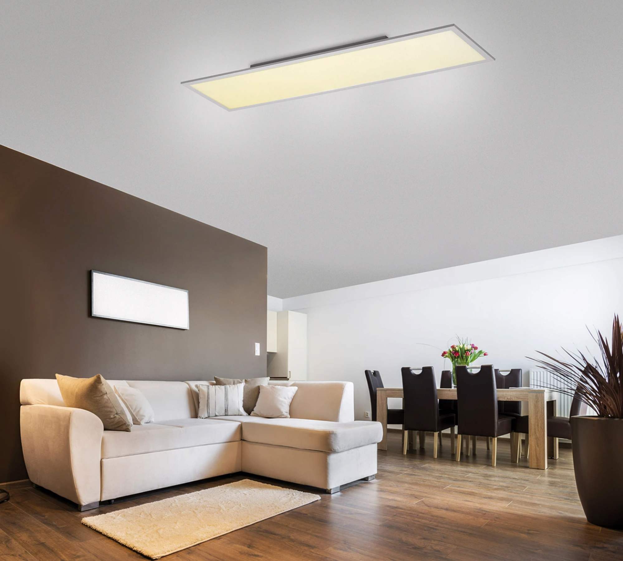 LED Ceiling light Flat Panel Metal 120 cm