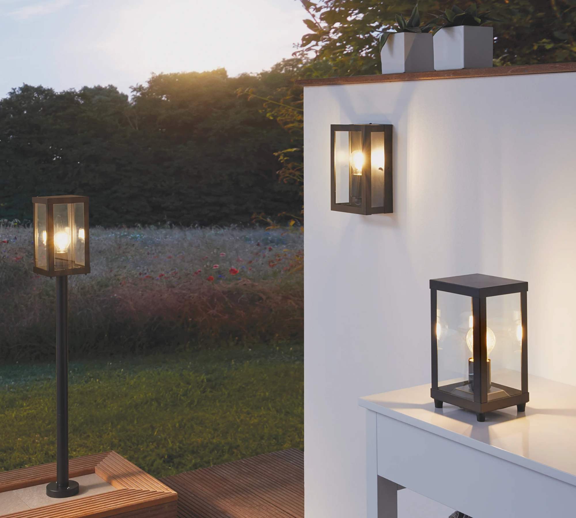 Outdoor wall light Stainless steel Black