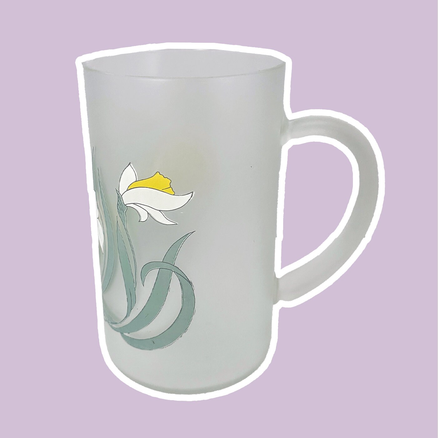 Italian Glass Carafe Glass Floral Pattern Matte Satin
