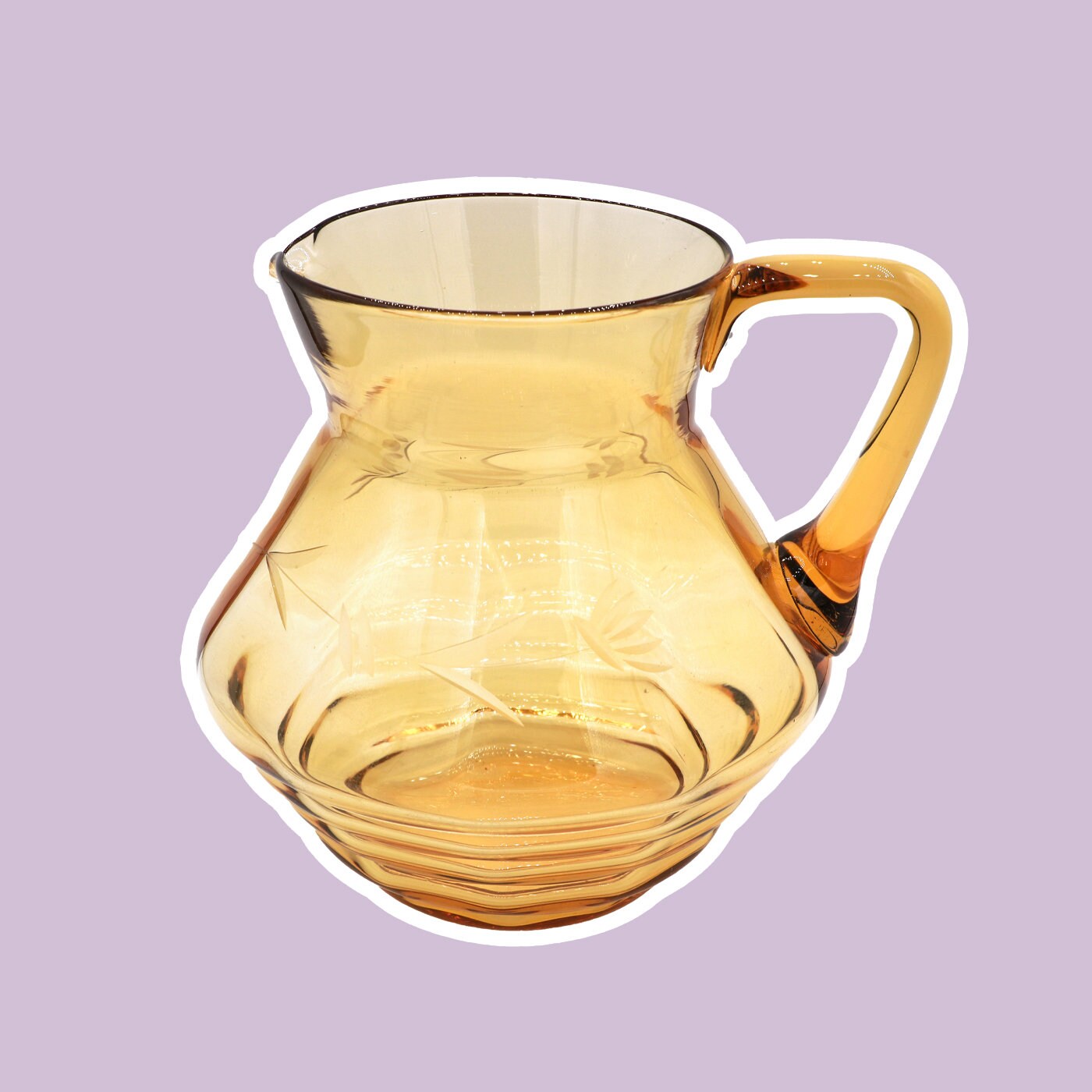 Vintage Art Deco Carafe Glass Yellow 1930s