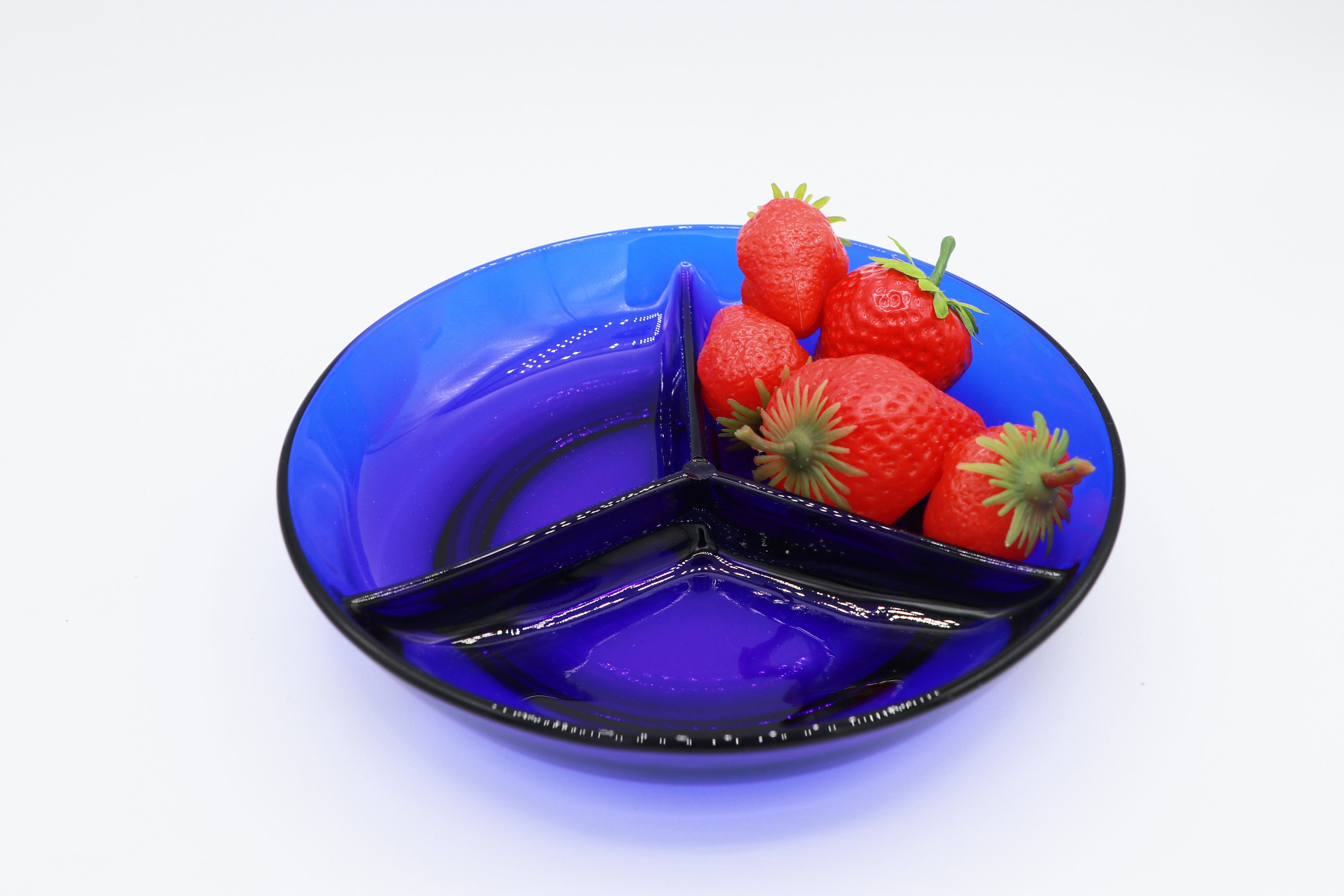 Vintage bowl glass blue 1990s