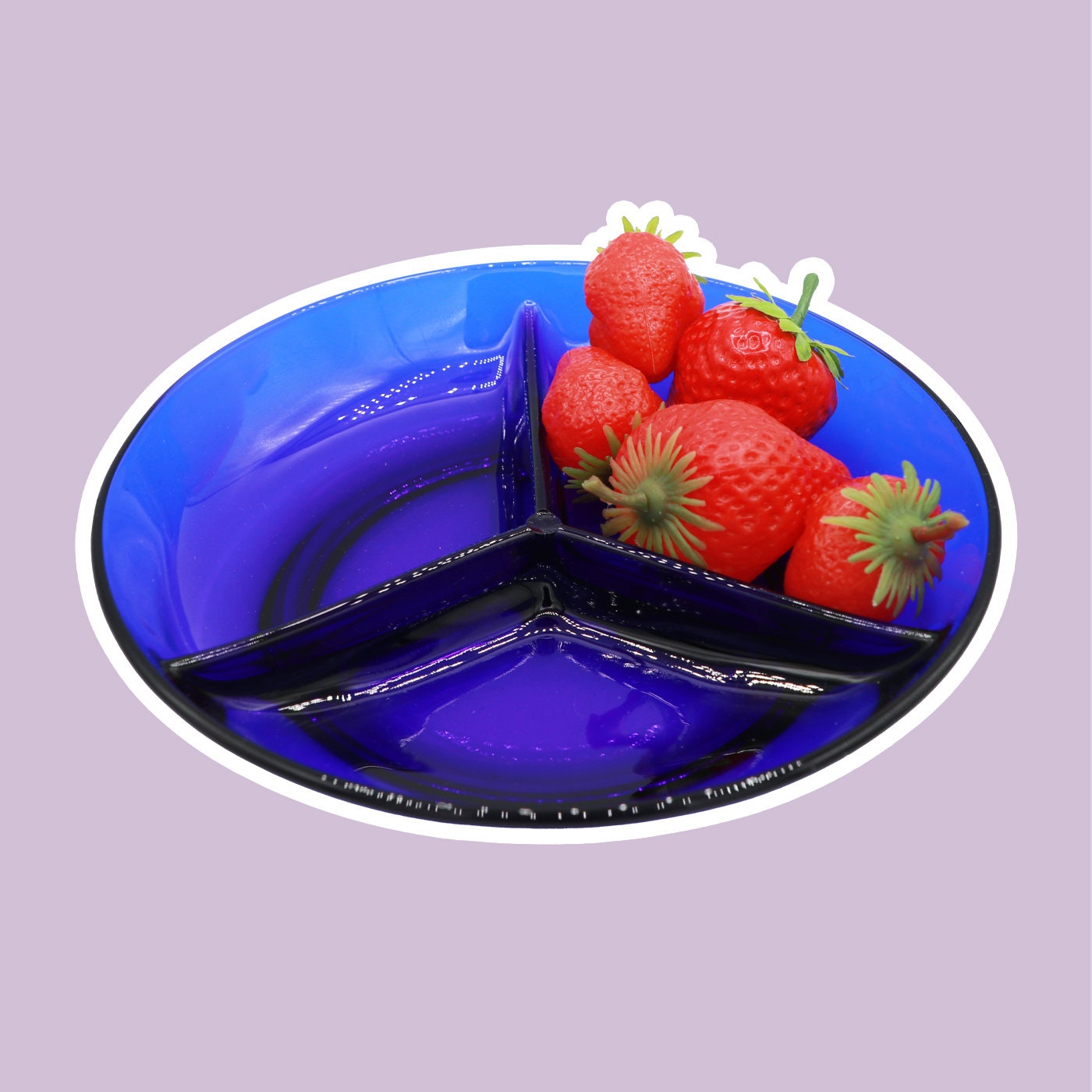 Vintage bowl glass blue 1990s