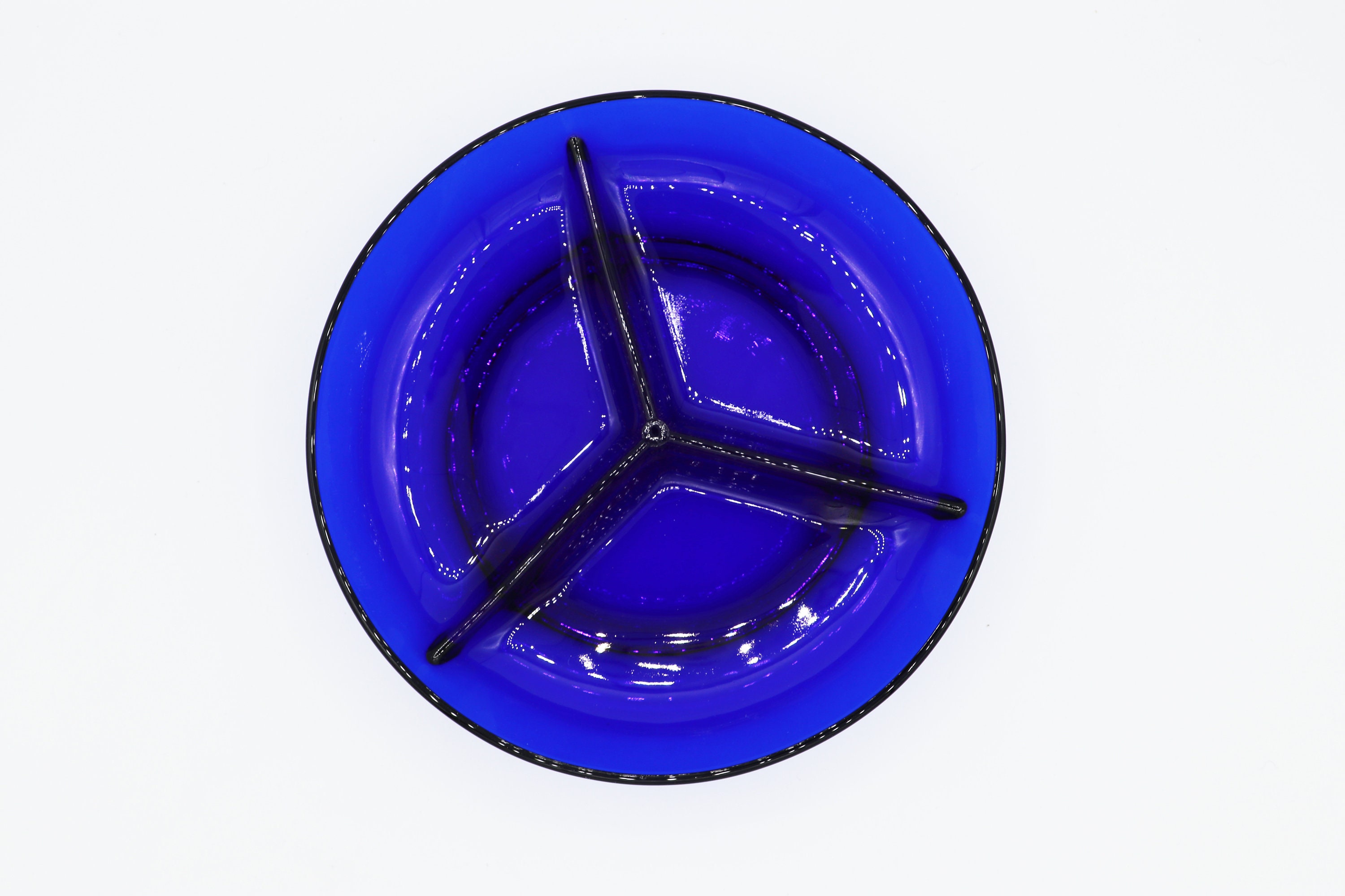 Vintage bowl glass blue 1990s