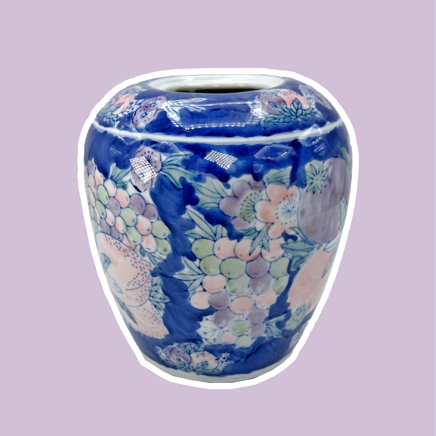 Vintage Vase Keramik Handbemalt 1990er Jahre
