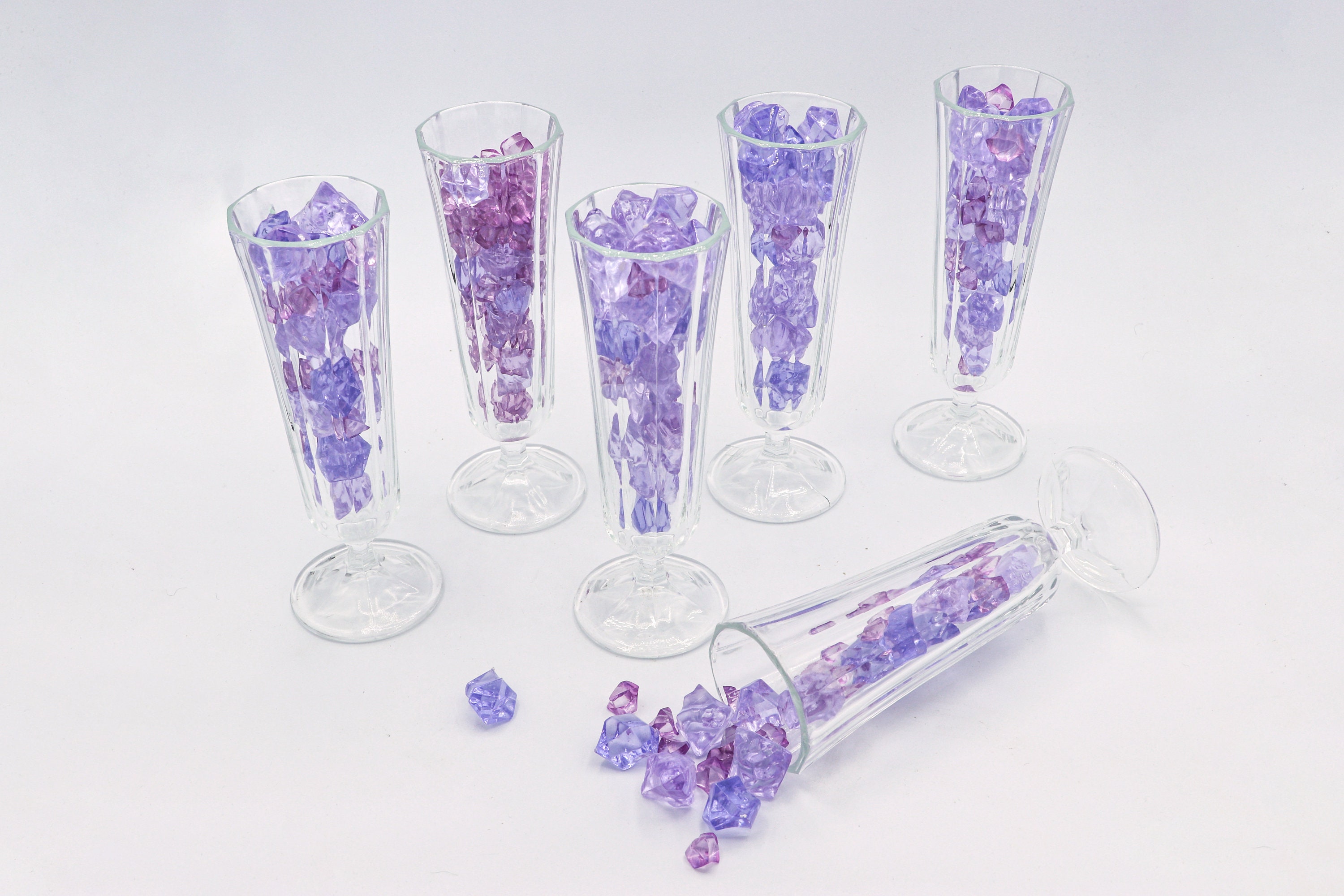 6x Vintage Sparkling Wine Glass Crystal 1980s
