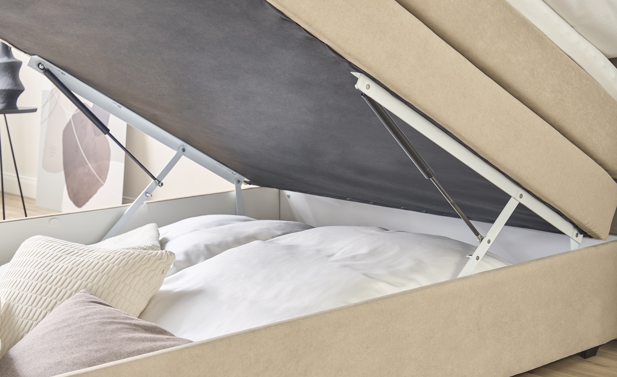 Princess Boxspringbett mit Bettkasten Beige