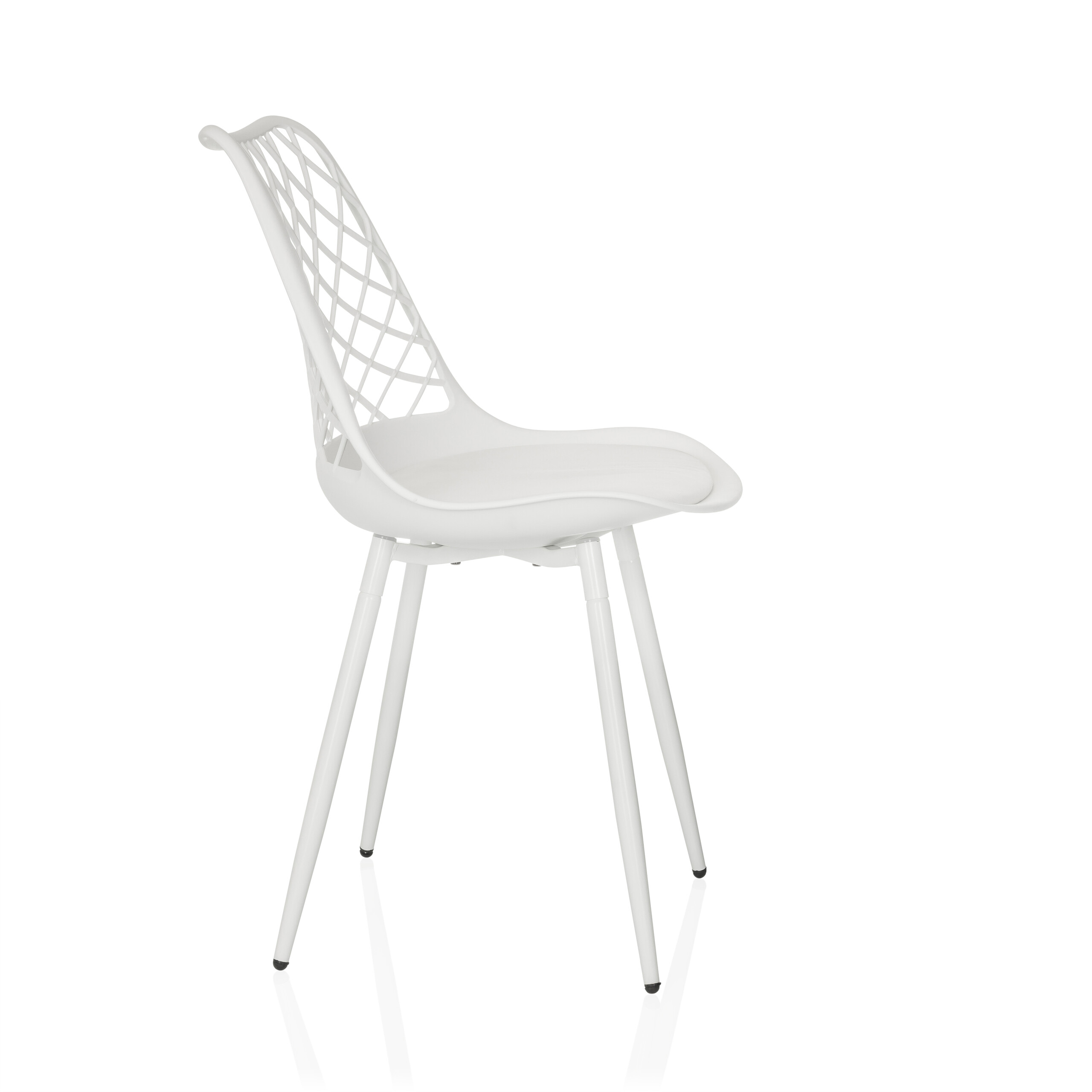Begio S shell chair with seat cushion White