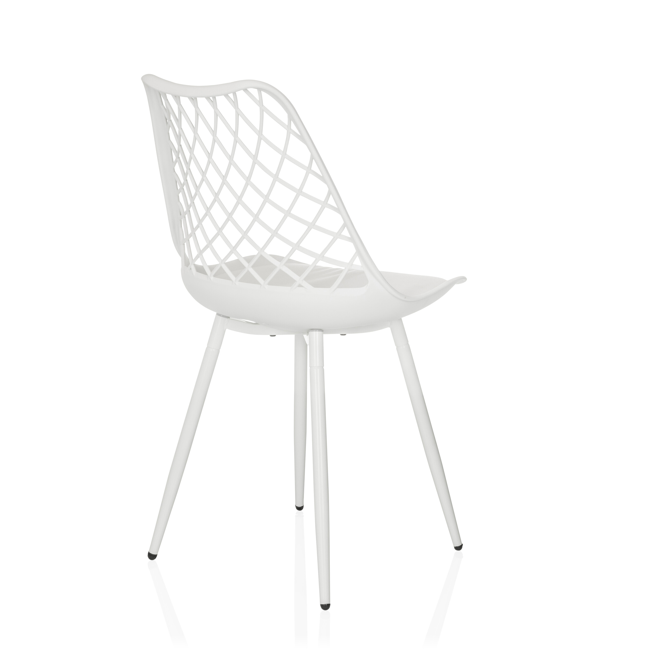 Begio S shell chair with seat cushion White