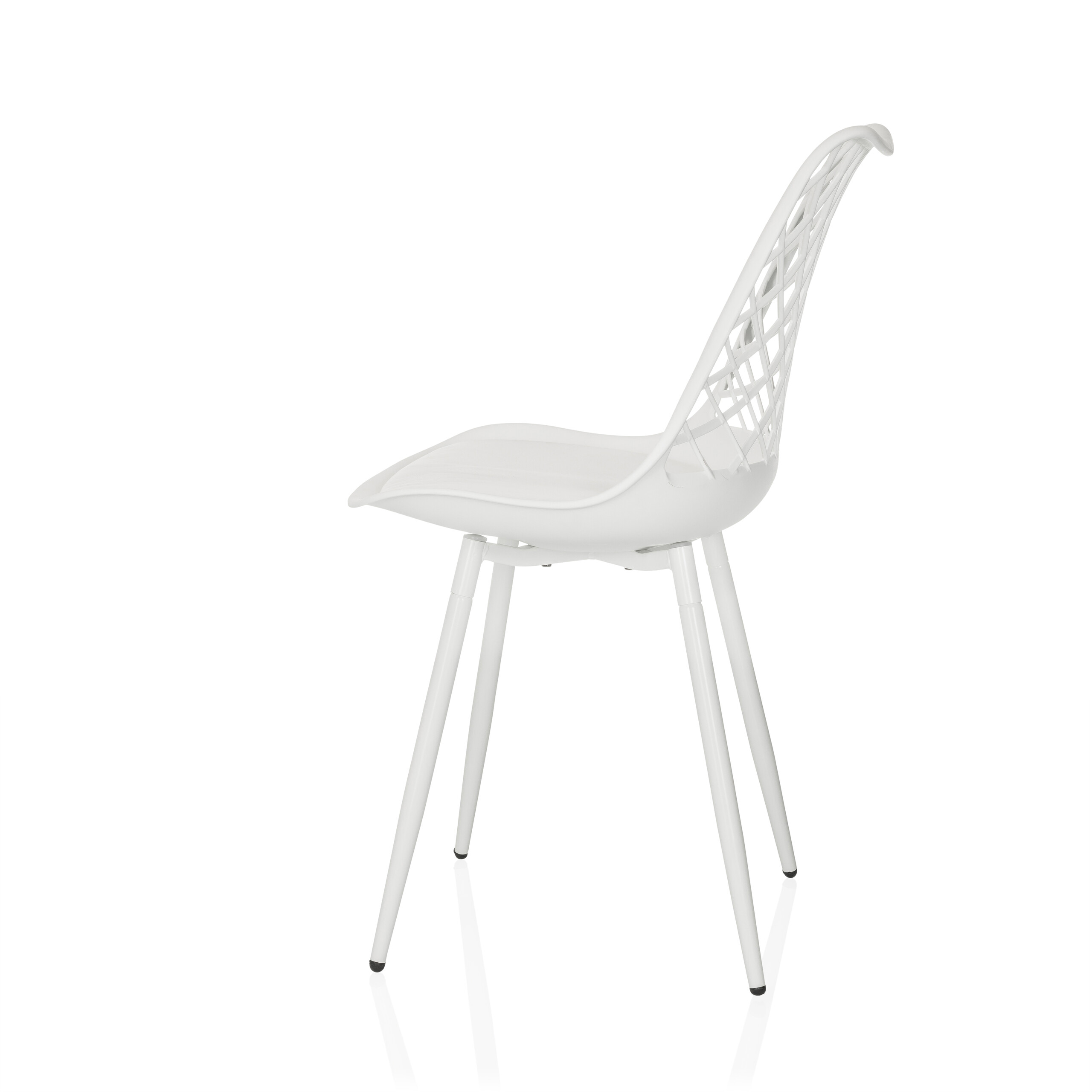 Begio S shell chair with seat cushion White