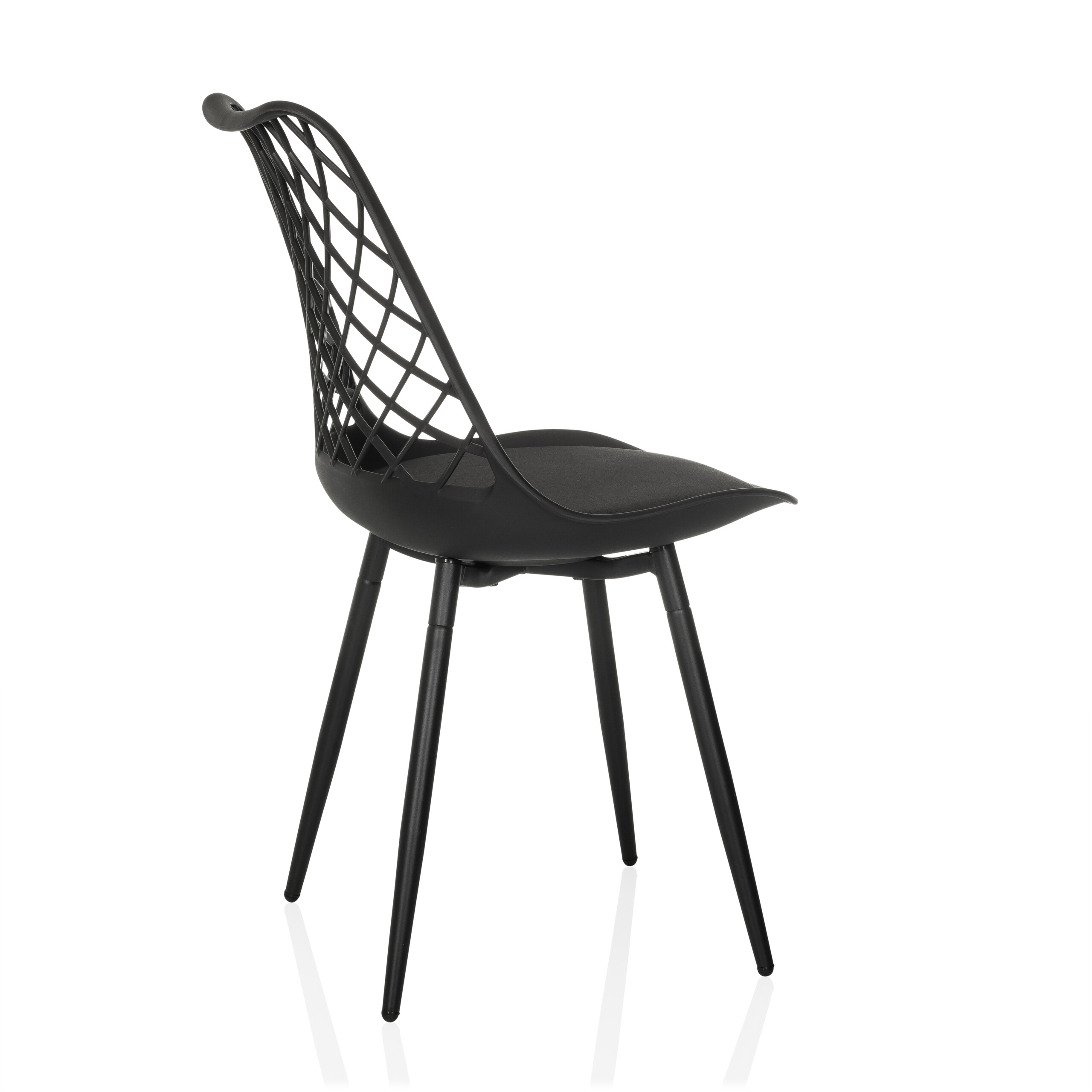 Begio S Shell chair with seat cushion Black