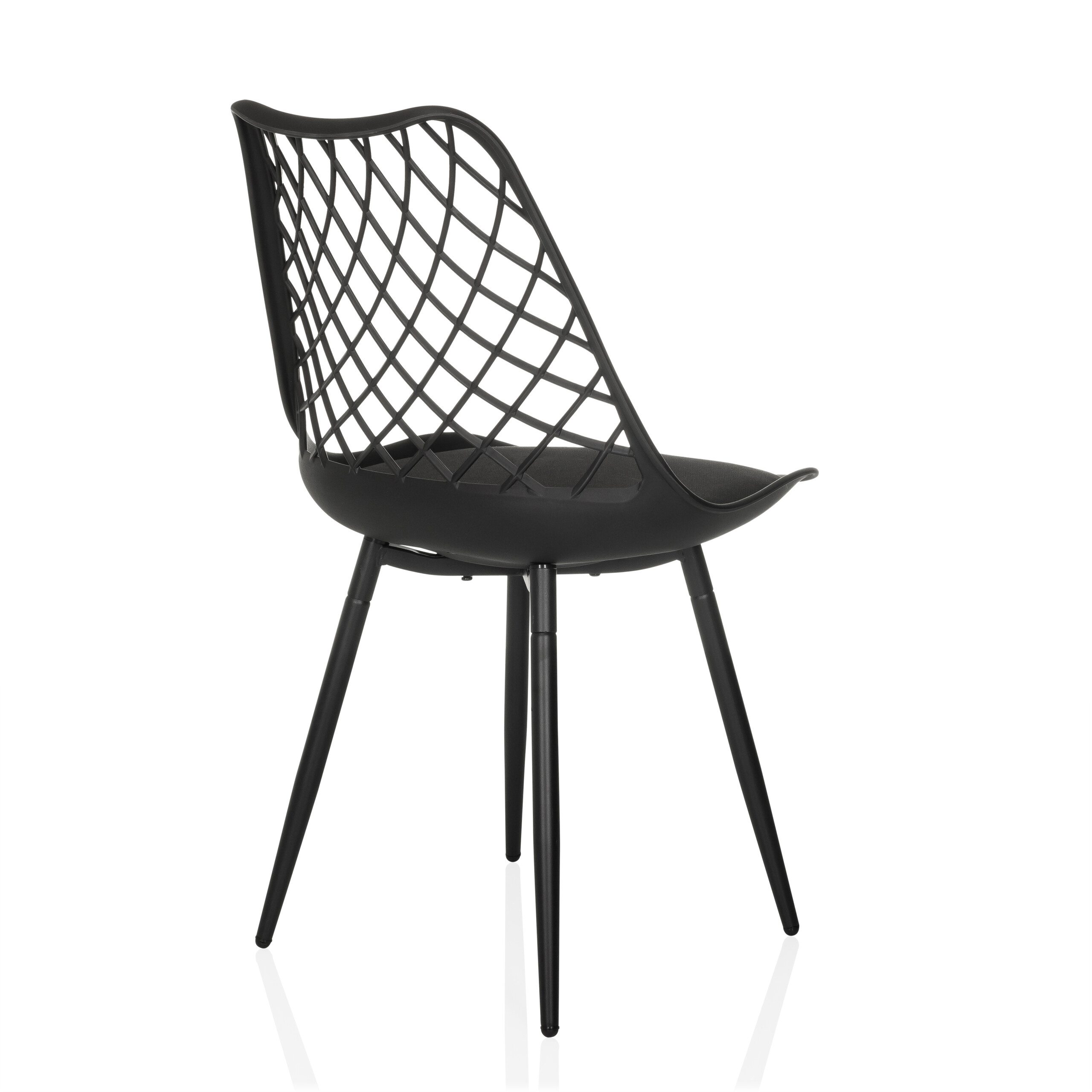 Begio S Shell chair with seat cushion Black