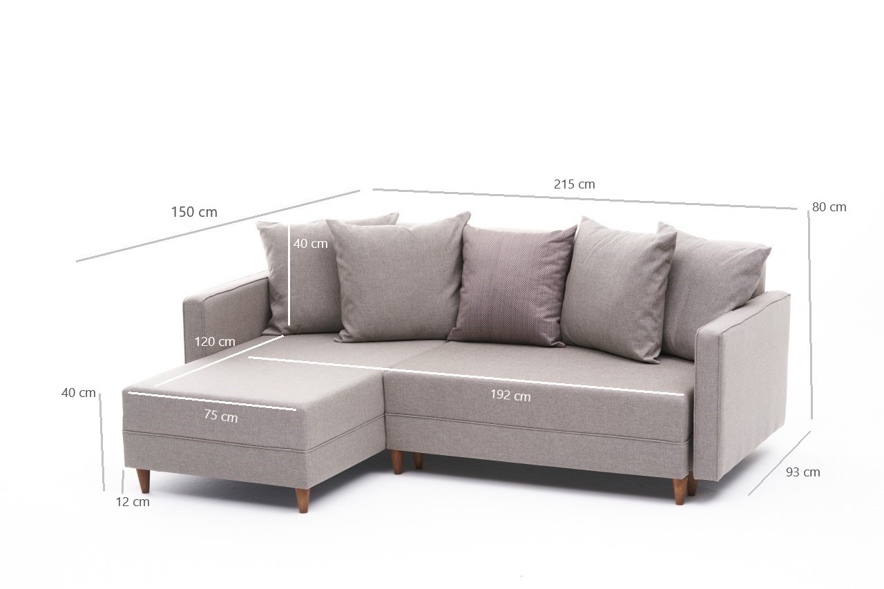 Aydam Divano letto Récamiere Sinistra Crema