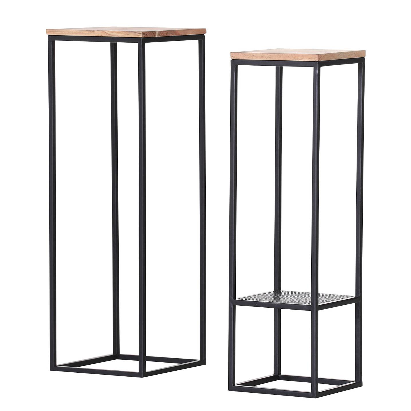 Uulu II Beistelltisch (2er-Set) Akazie/Schwarz
