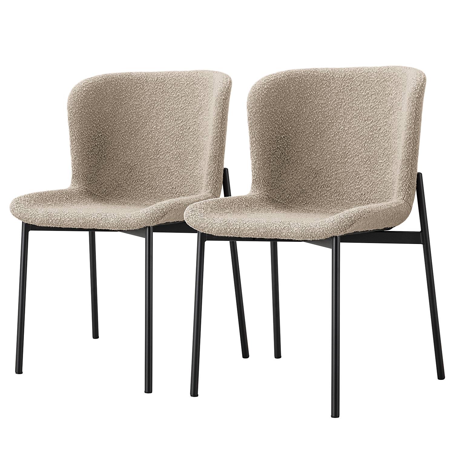 2x upholstered chair Mouzon boucle sand