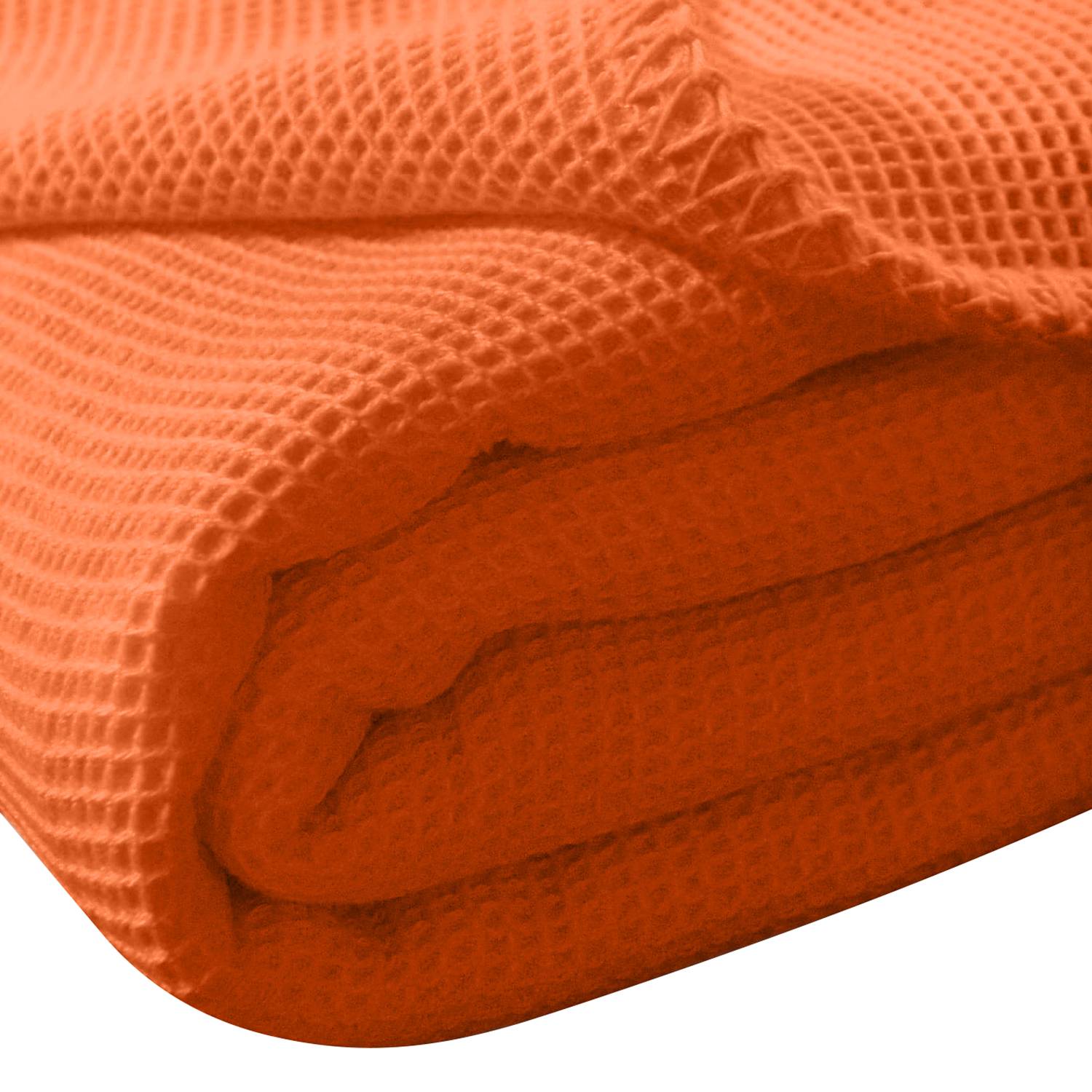 La Diva Maison Waffle Pique Bedspread Orange 220 x 240 cm