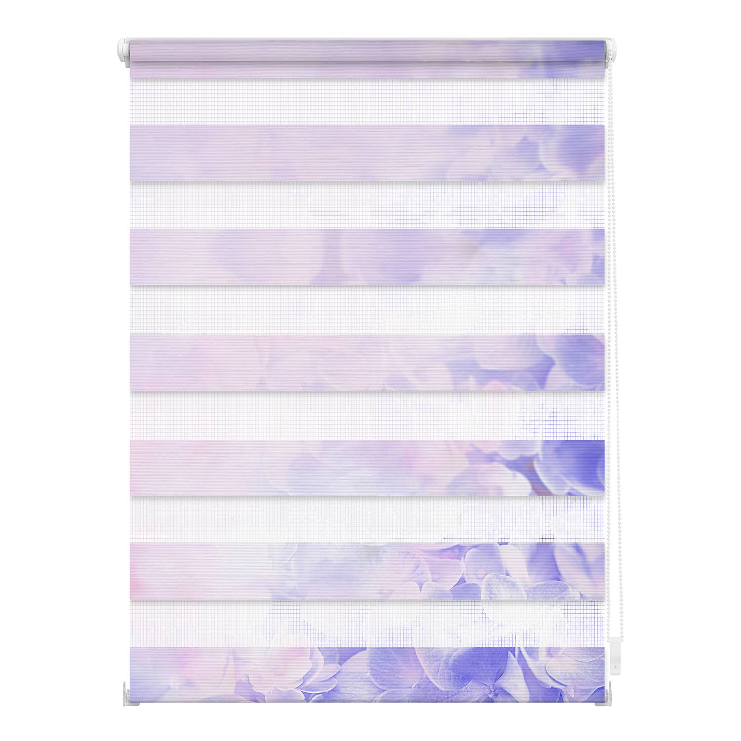 Klemmfix Duo Rollo Hortensie Polyester Lila 90 x 150 cm