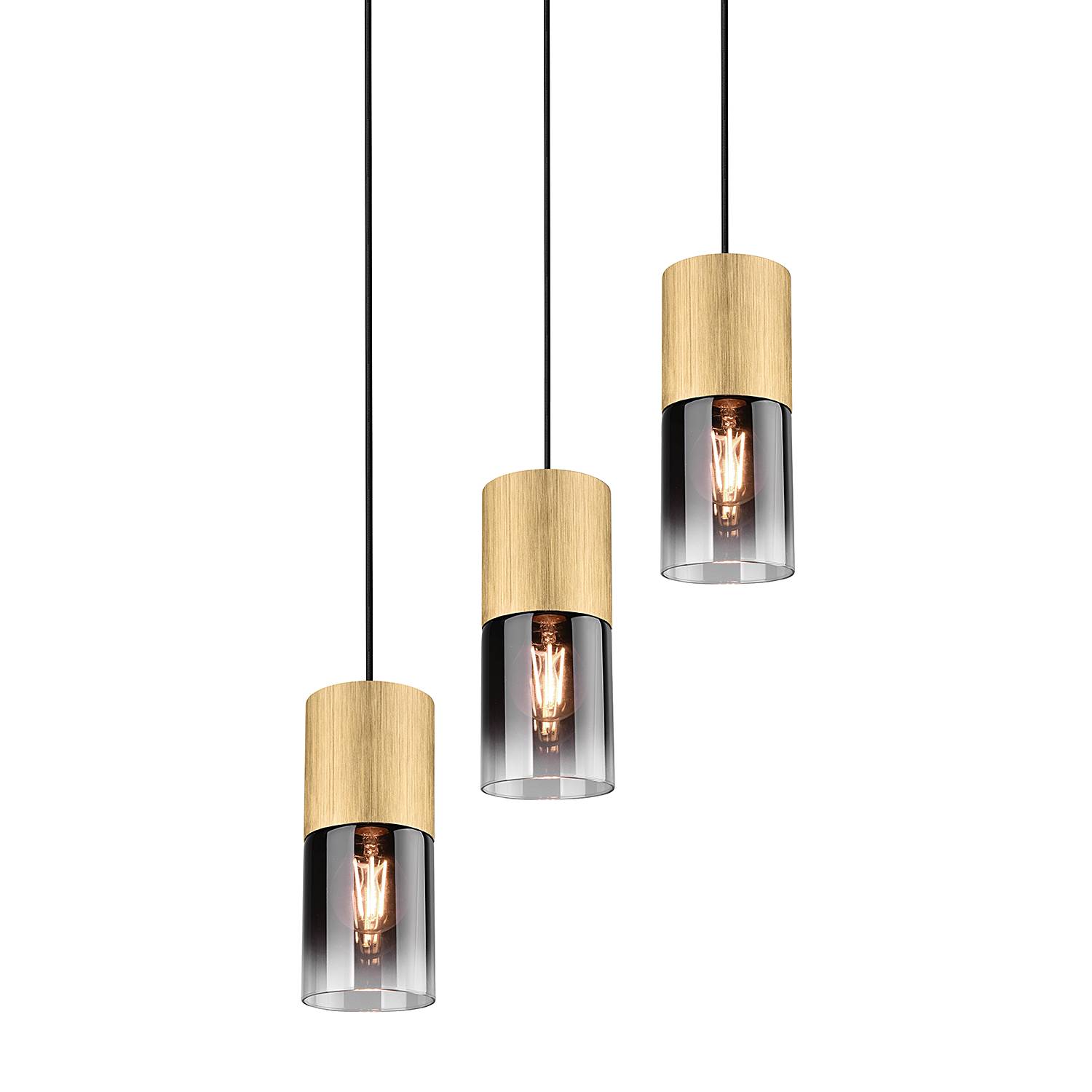 Pendant lamp Robin Type B Smoked glass Steel