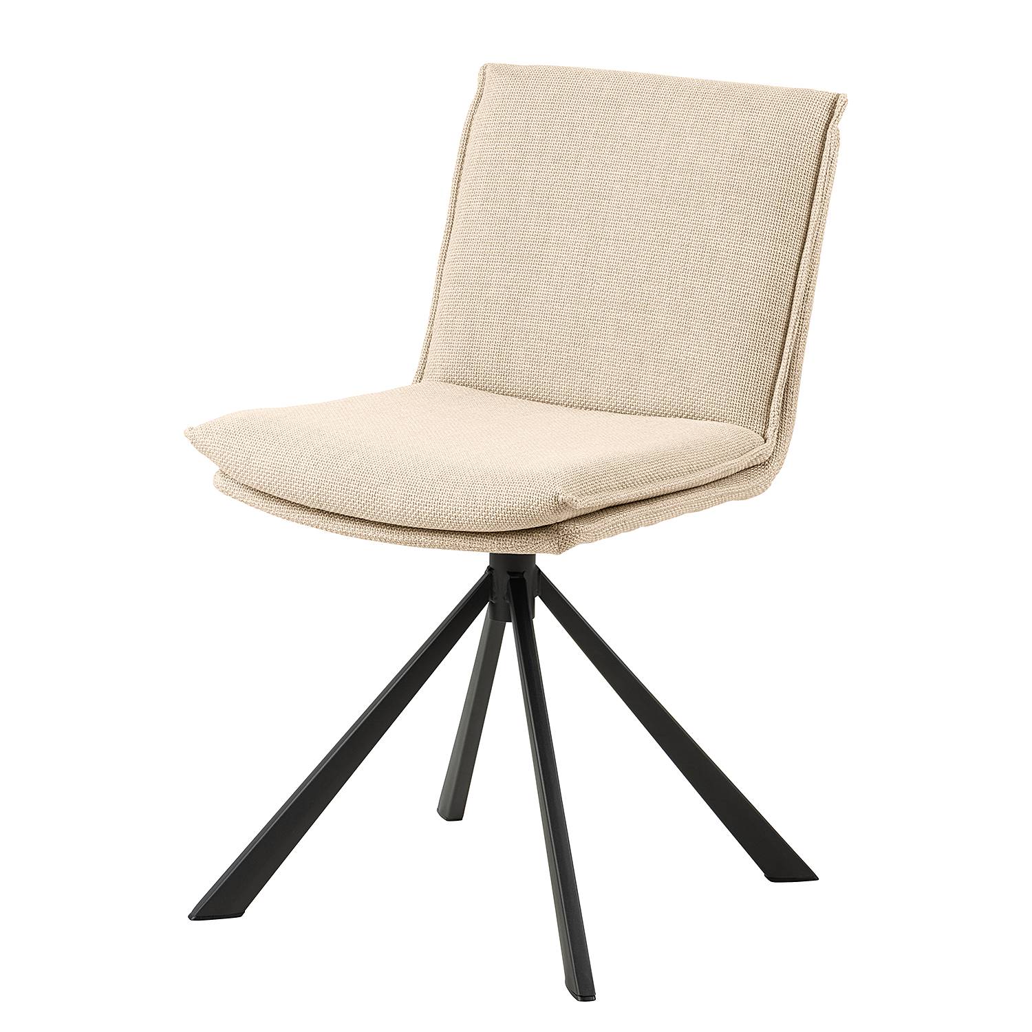 Upholstered chair Gulstav Structured fabric Steel Beige