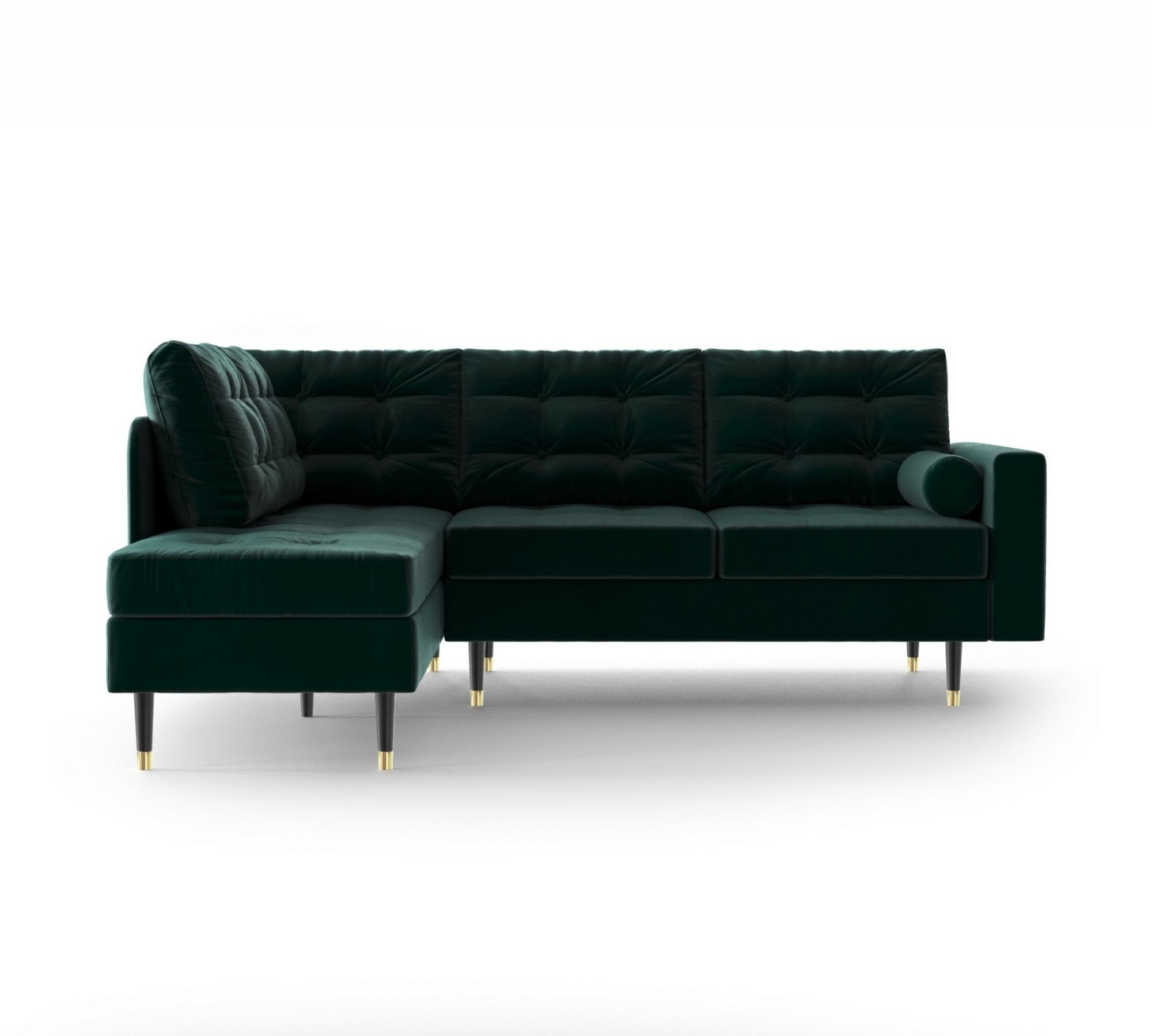 3-Sitzer Ecksofa Aldo Récamiere Links Samt Smaragd