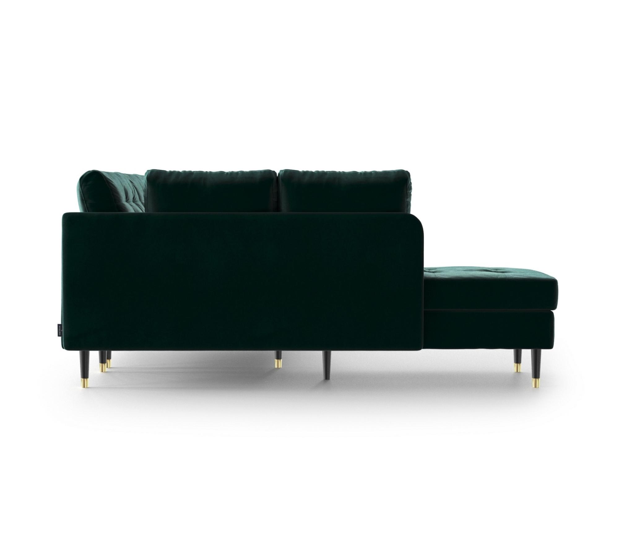3-Sitzer Ecksofa Aldo Récamiere Links Samt Smaragd