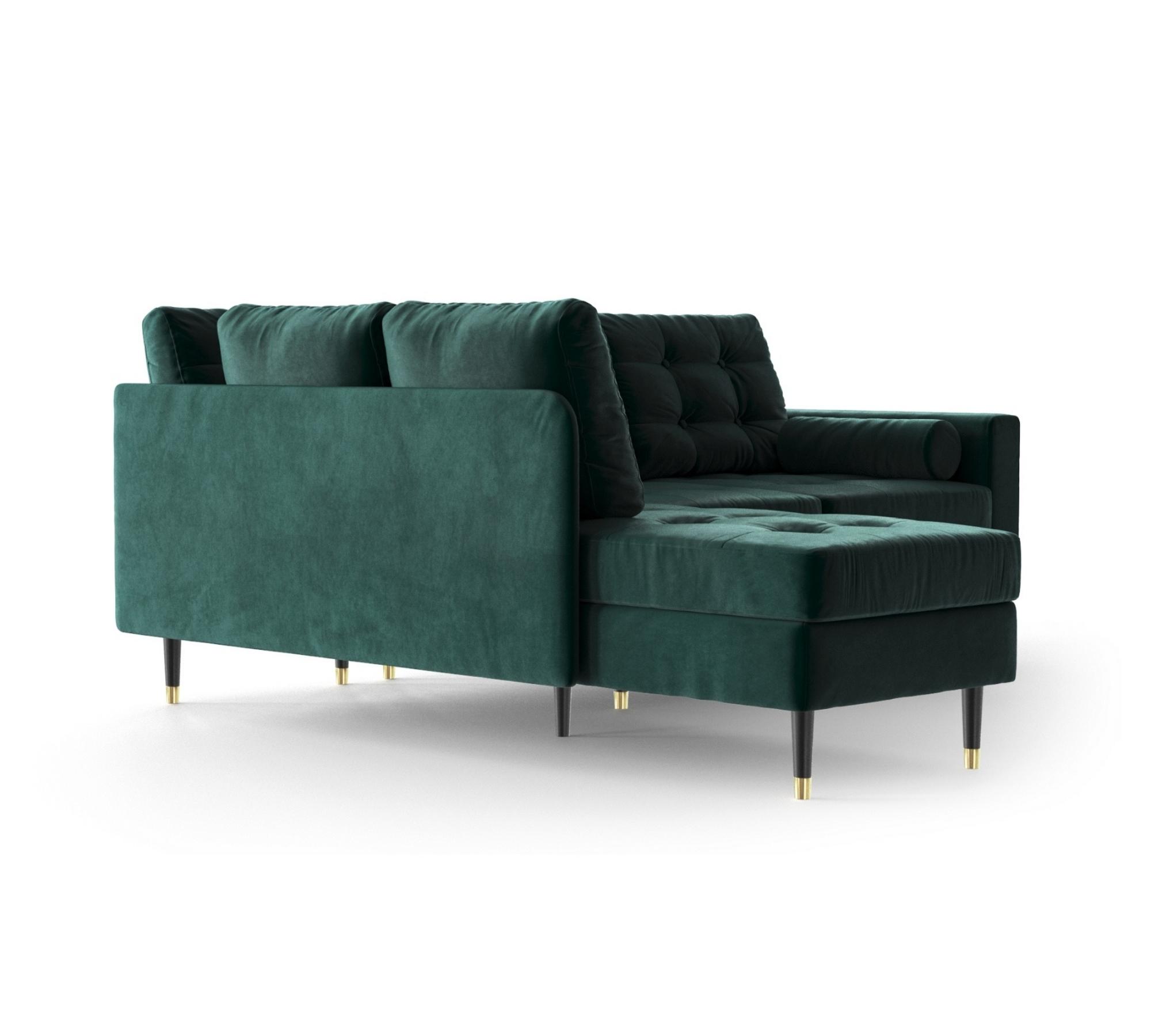 3-Sitzer Ecksofa Aldo Récamiere Links Samt Smaragd
