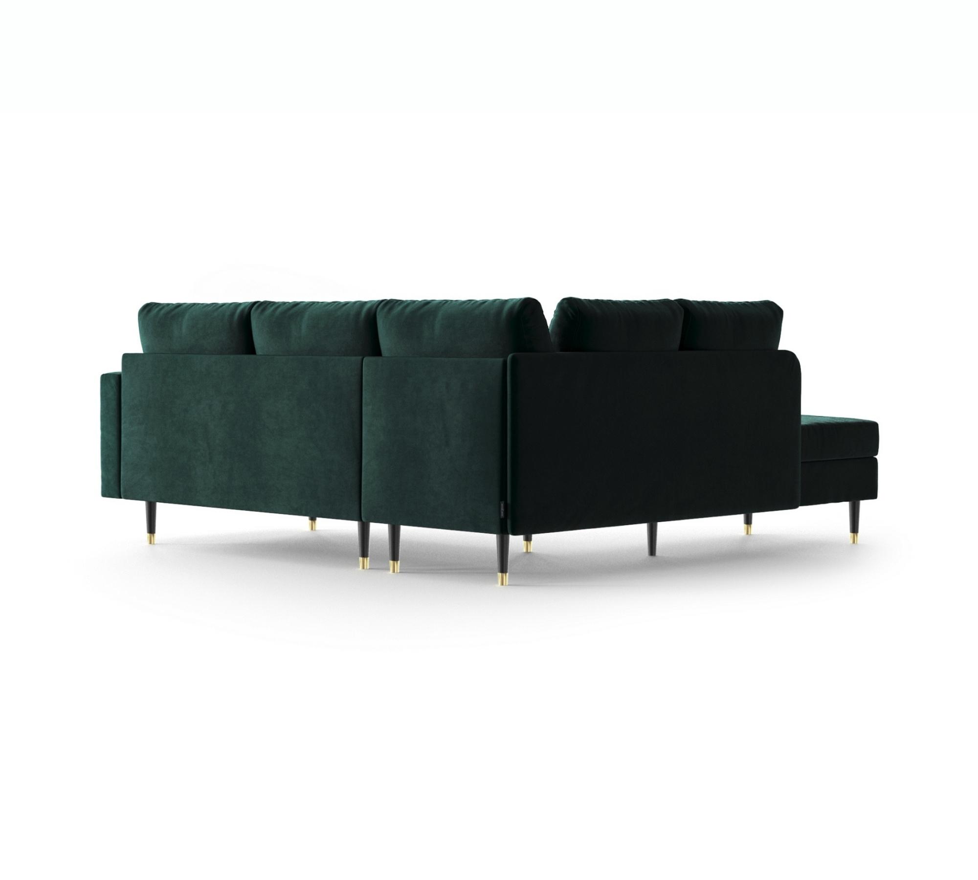 3-Sitzer Ecksofa Aldo Récamiere Links Samt Smaragd