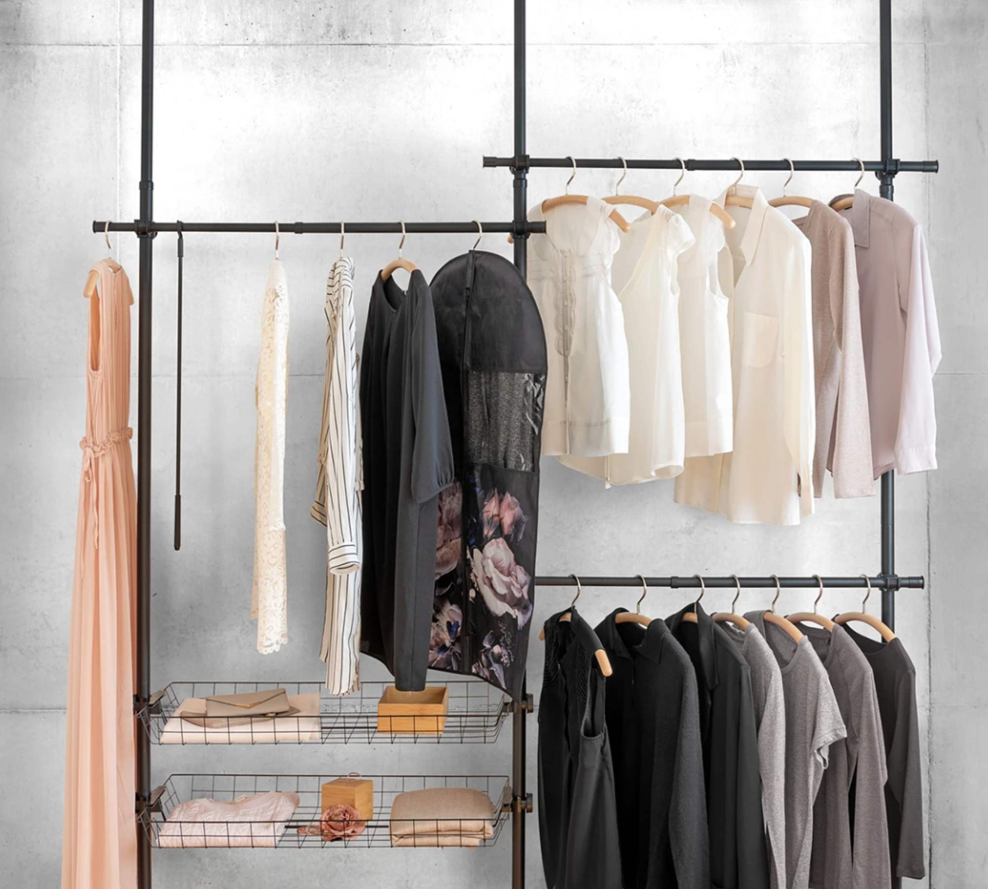 Garderobe Stahl Schwarz