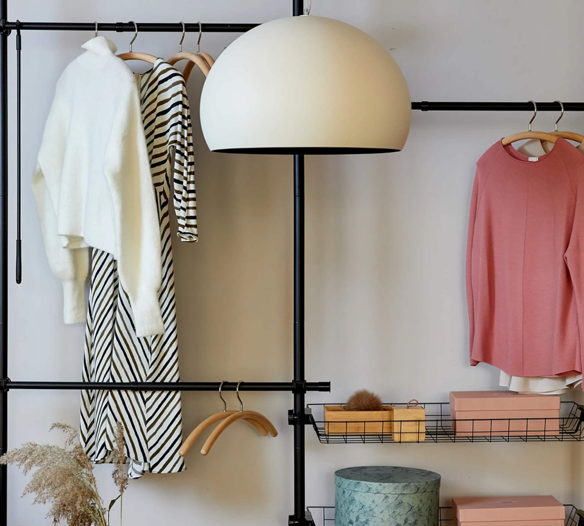 Garderobe Stahl Schwarz