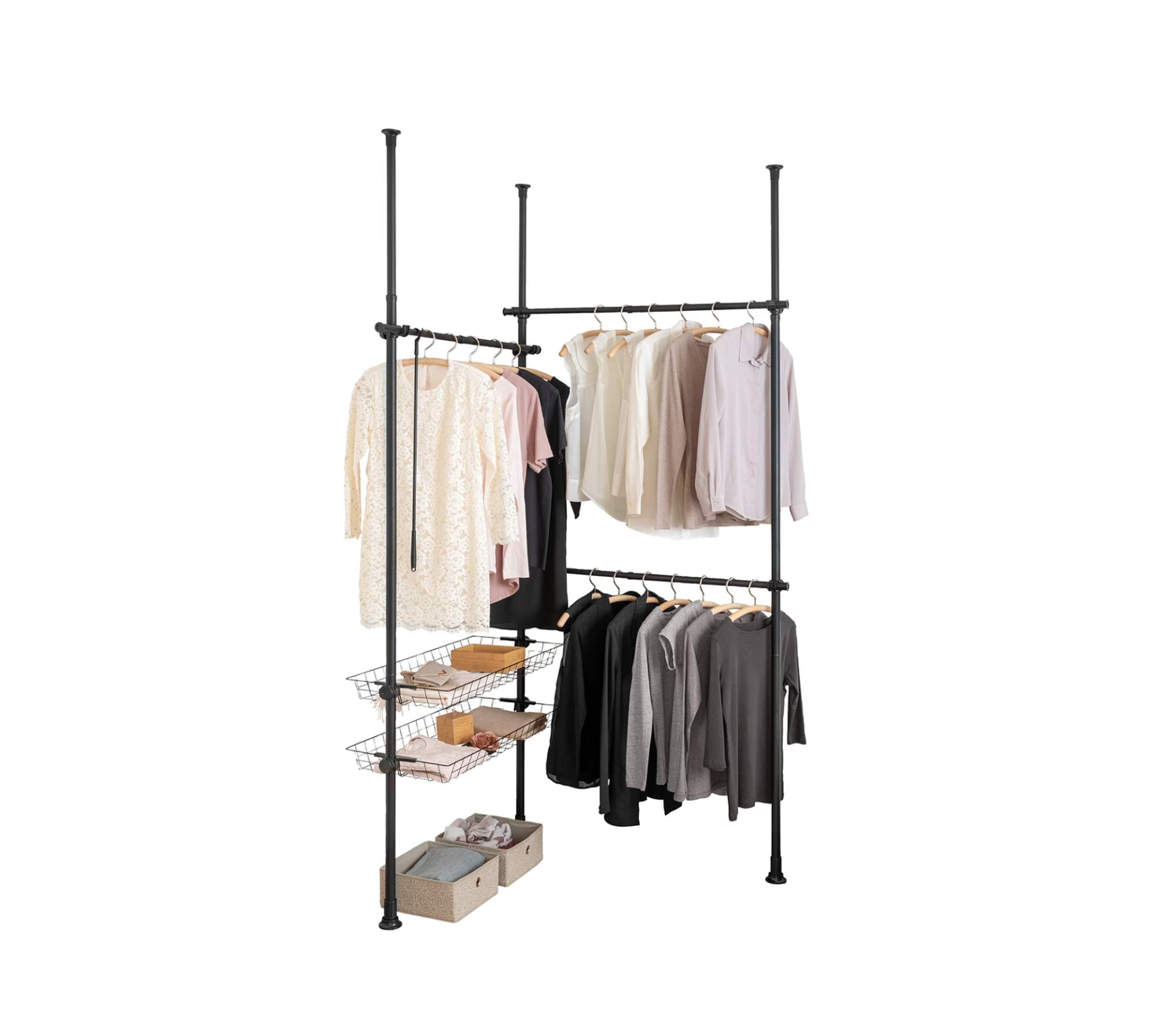 Garderobe Stahl Schwarz