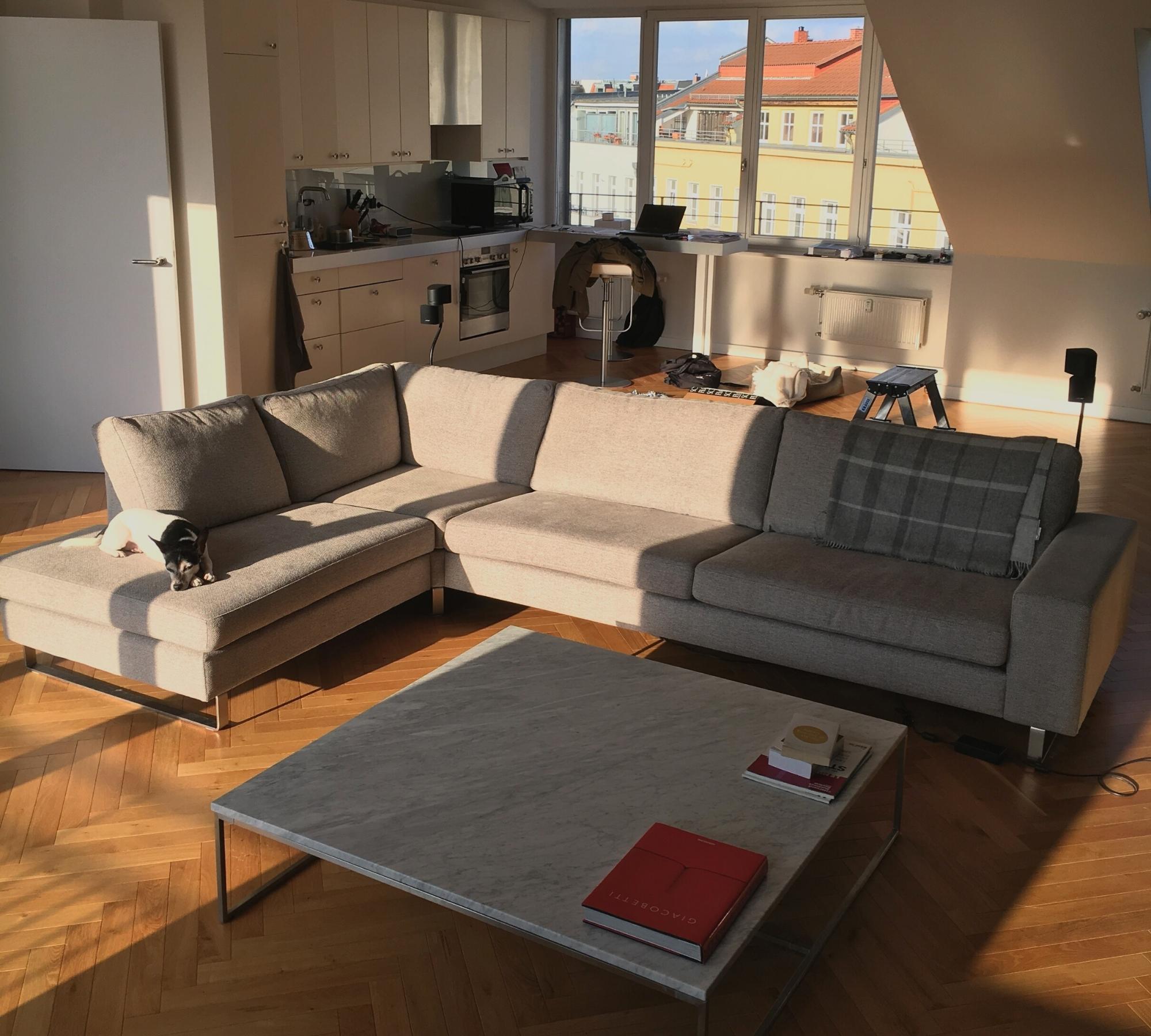 Indivi Ecksofa mit Loungemodul links Mojave Bezug Grau