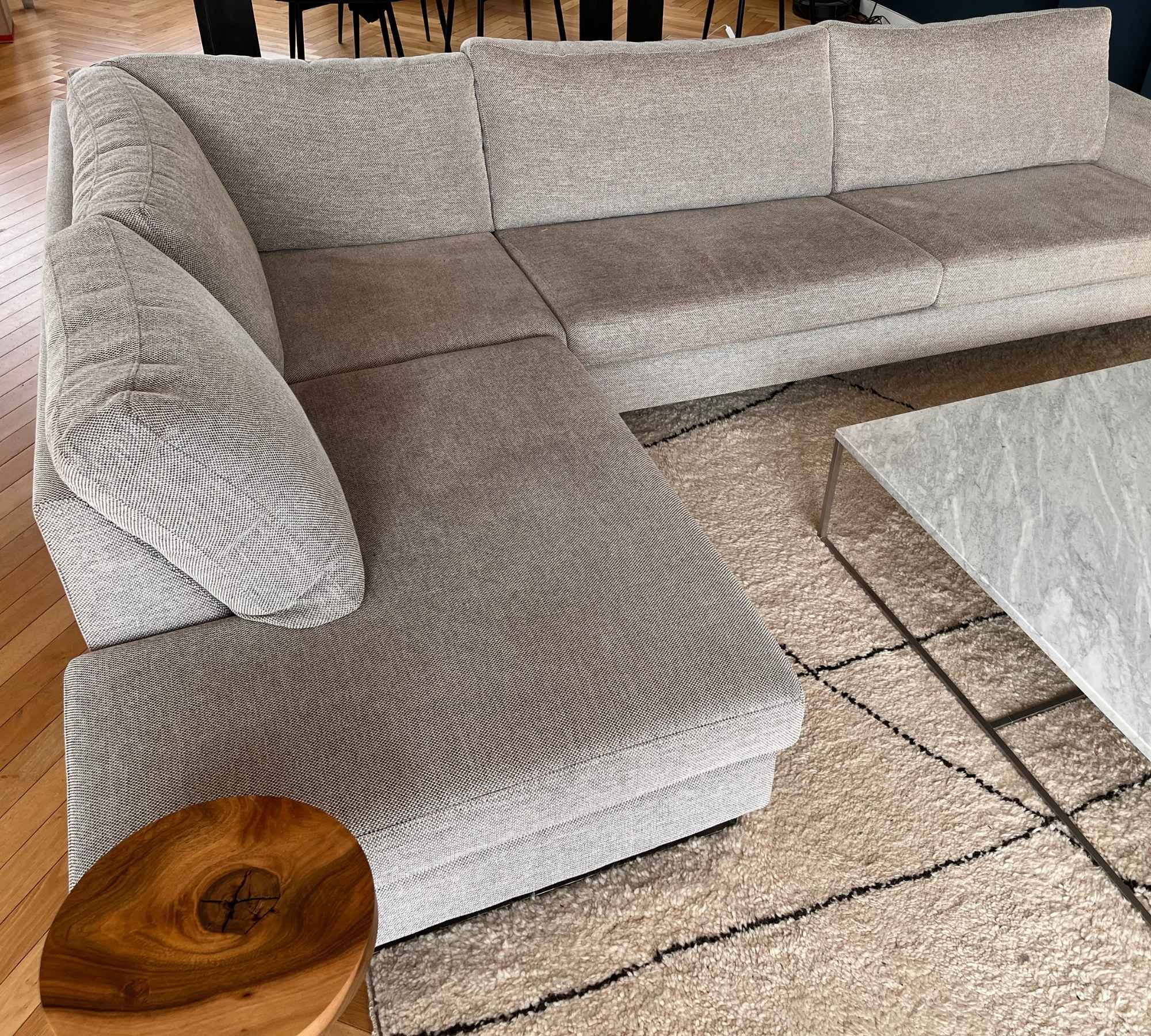 Indivi Ecksofa mit Loungemodul links Mojave Bezug Grau