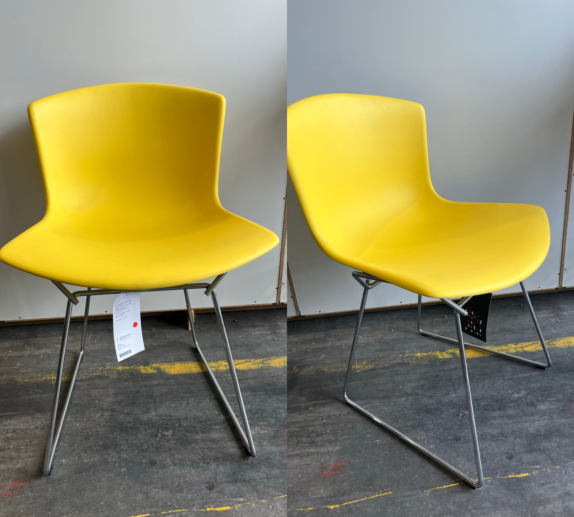 Bertoia Stuhl Chrom Gelb