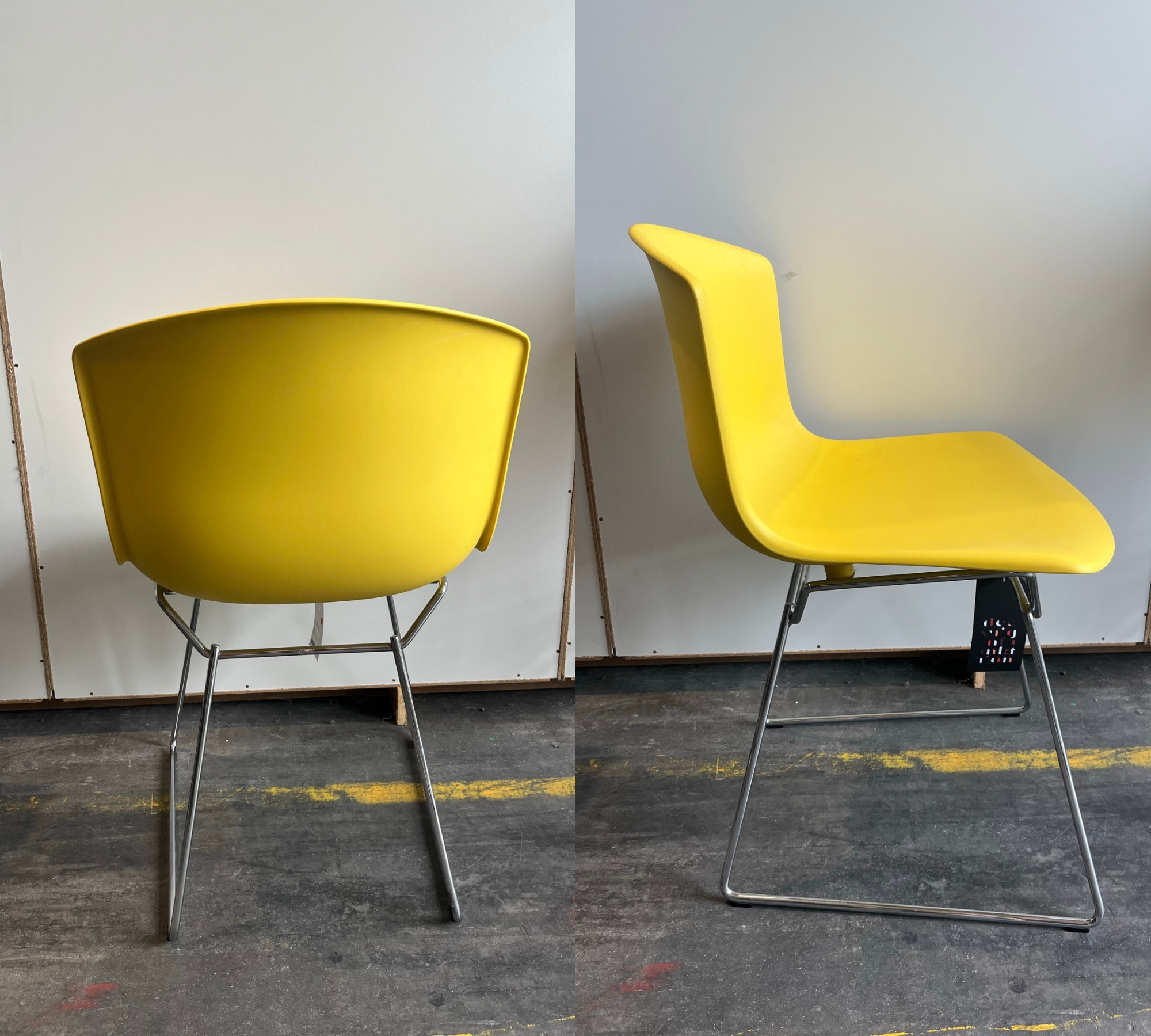 Bertoia Chair Chrome Yellow