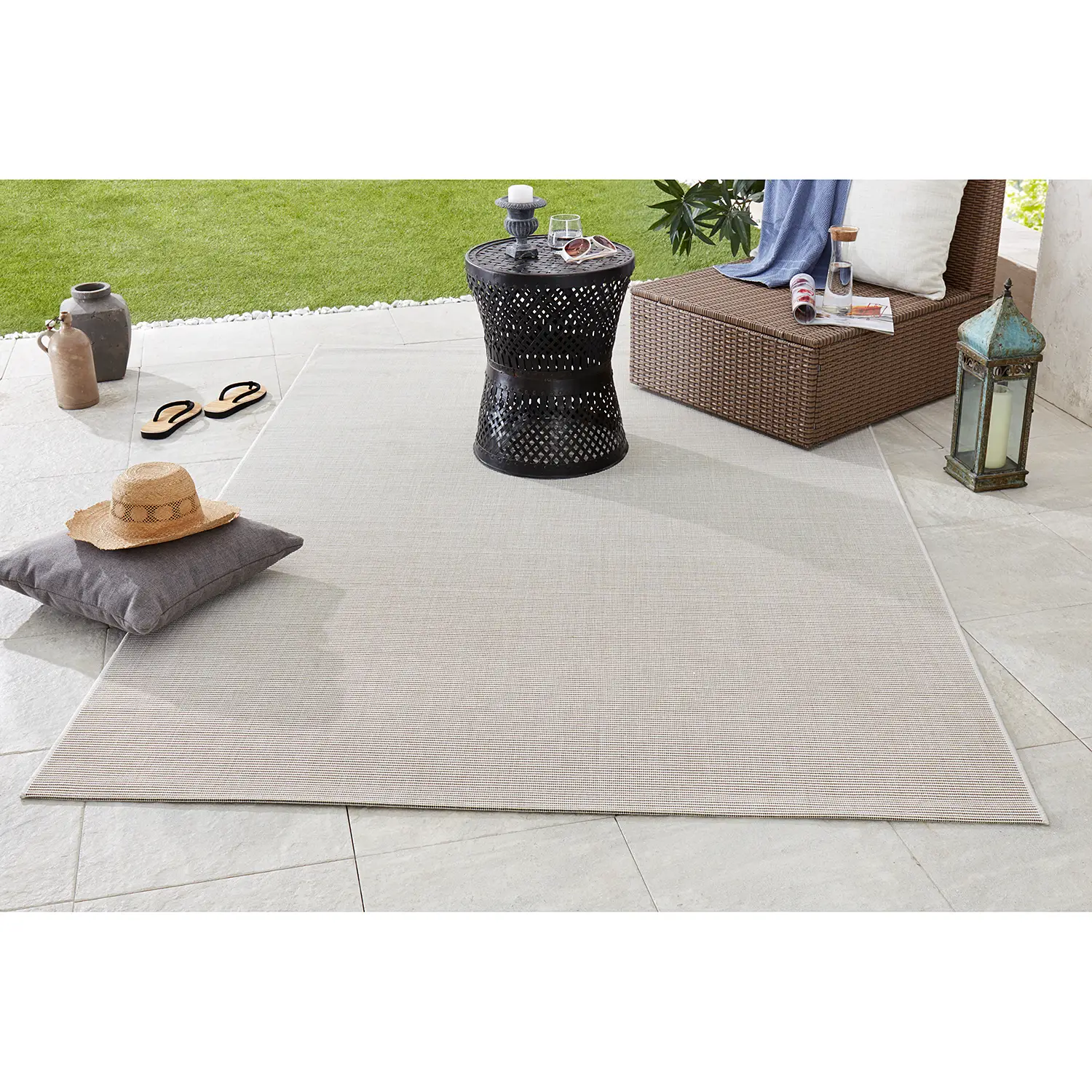 In-/Outdoor-Teppich Match Kunstfaser Creme 80 x 150 cm