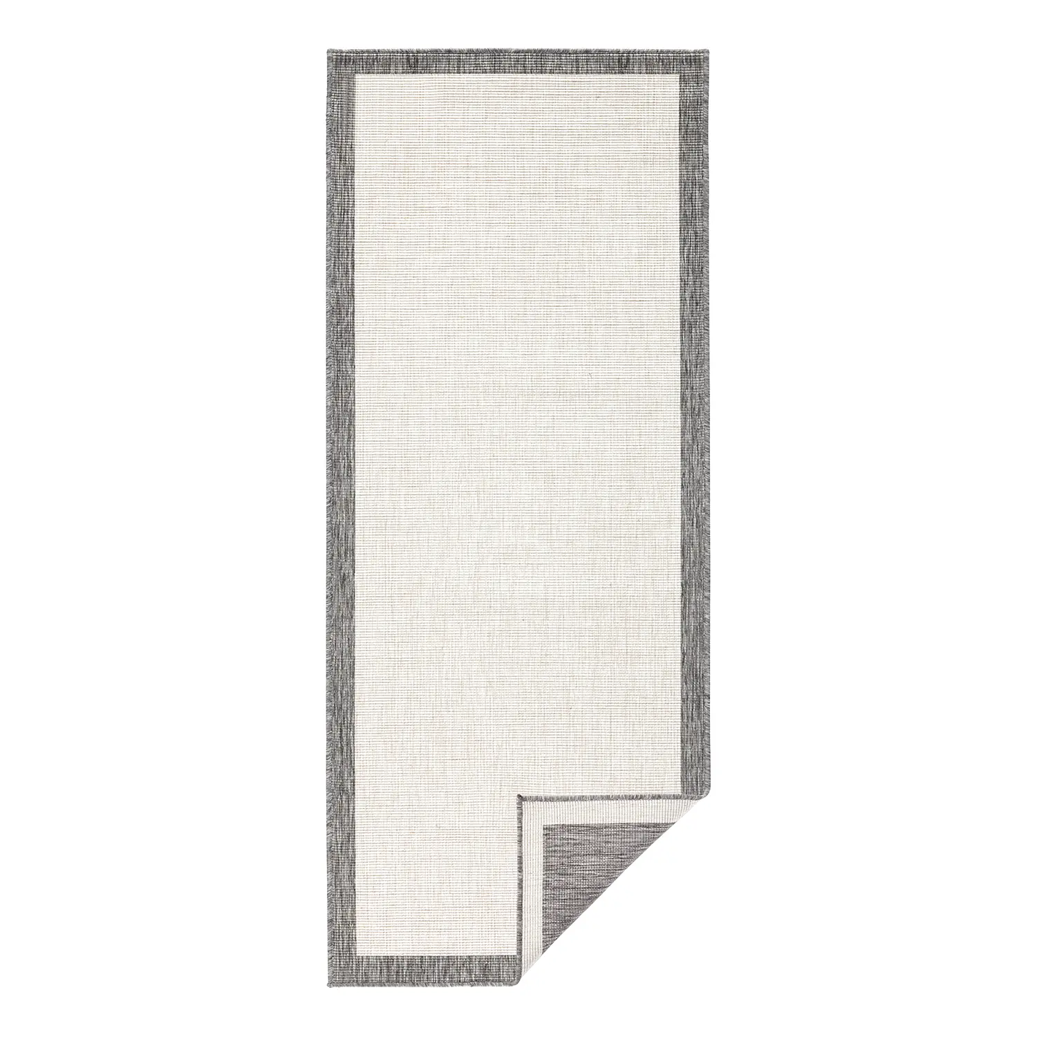 Indoor/outdoor runner Panama synthetic fiber Grey 80 x 250 cm