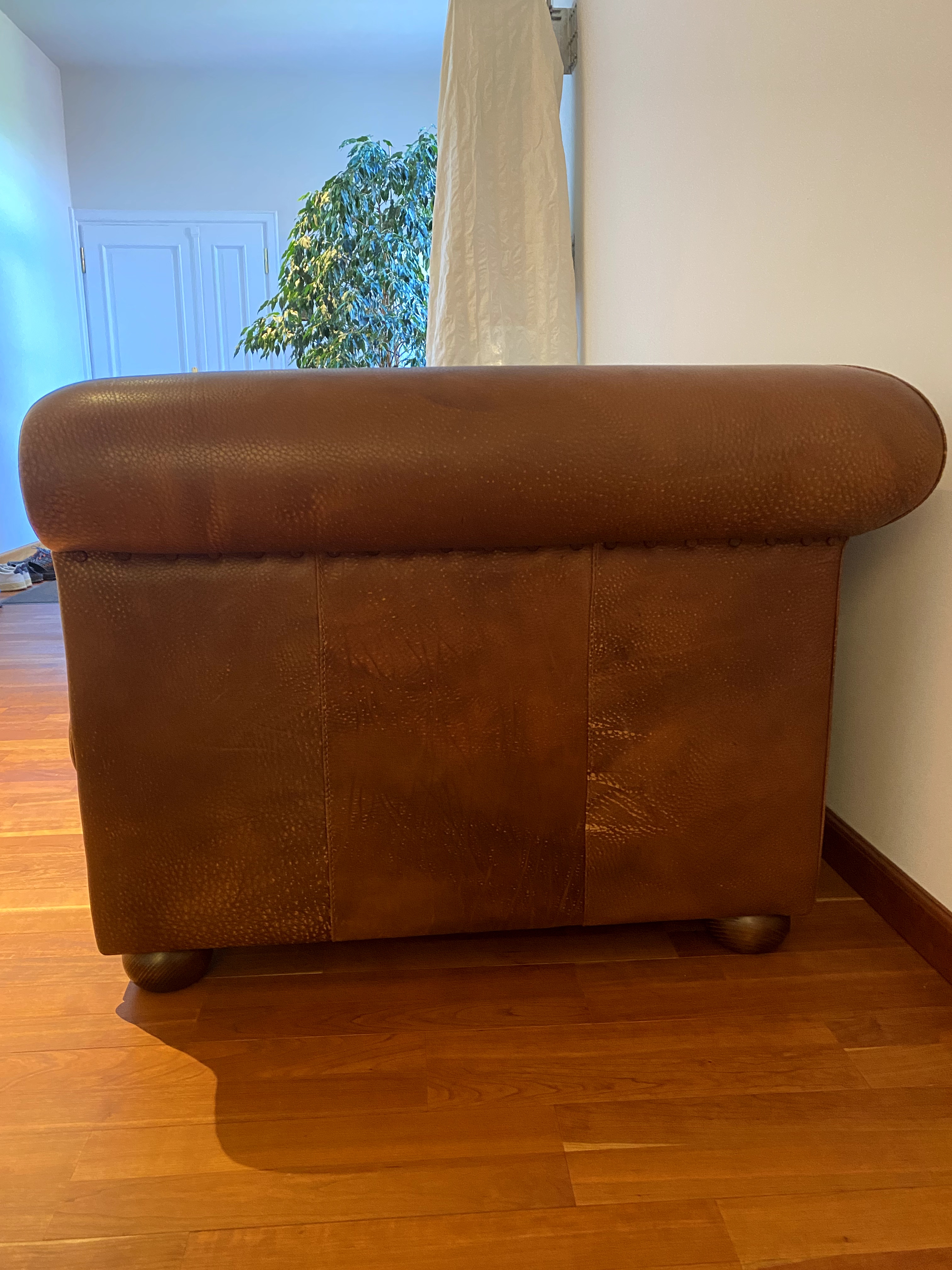 Alfred 3-seater sofa leather brown