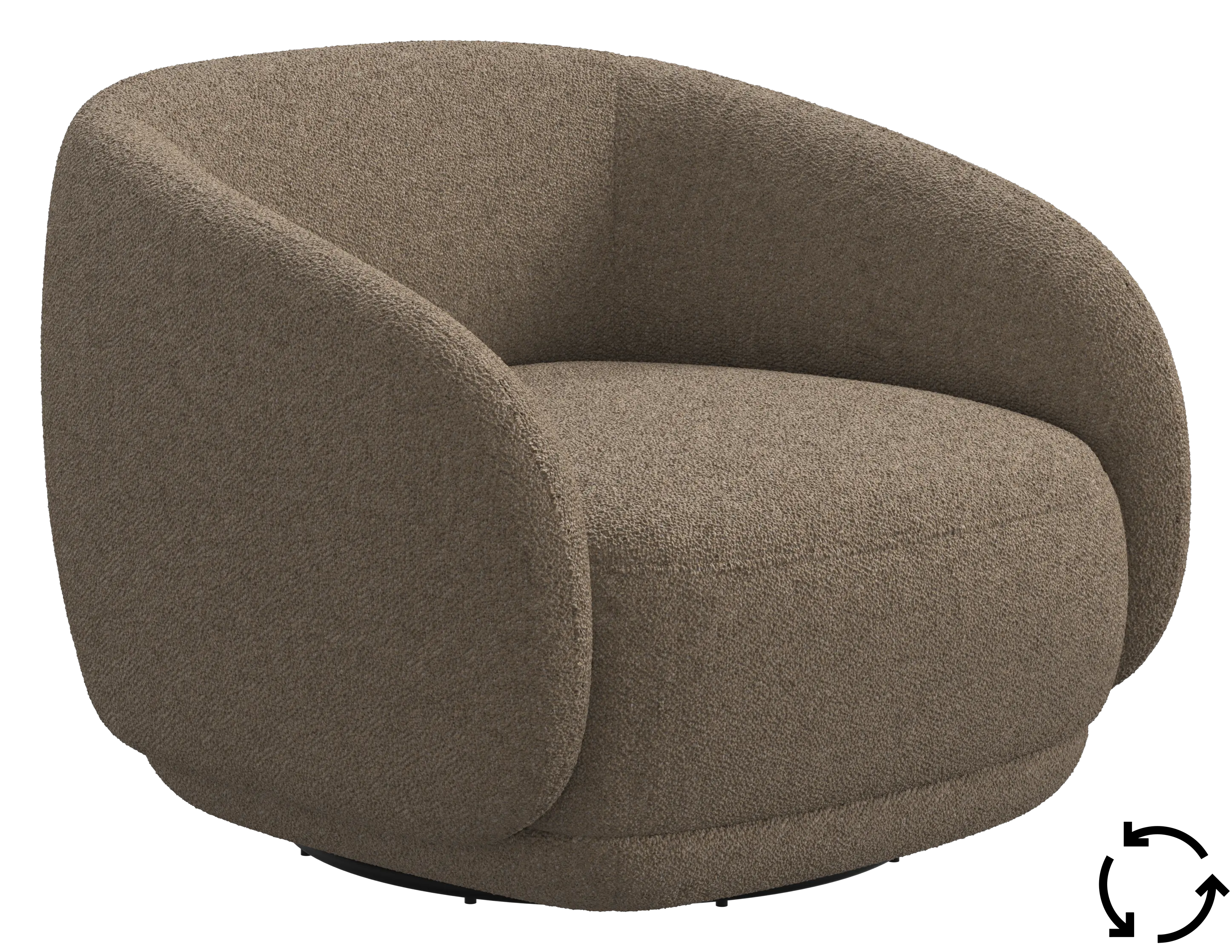 Bolzano Armchair Swivel Lazio Brown 3096